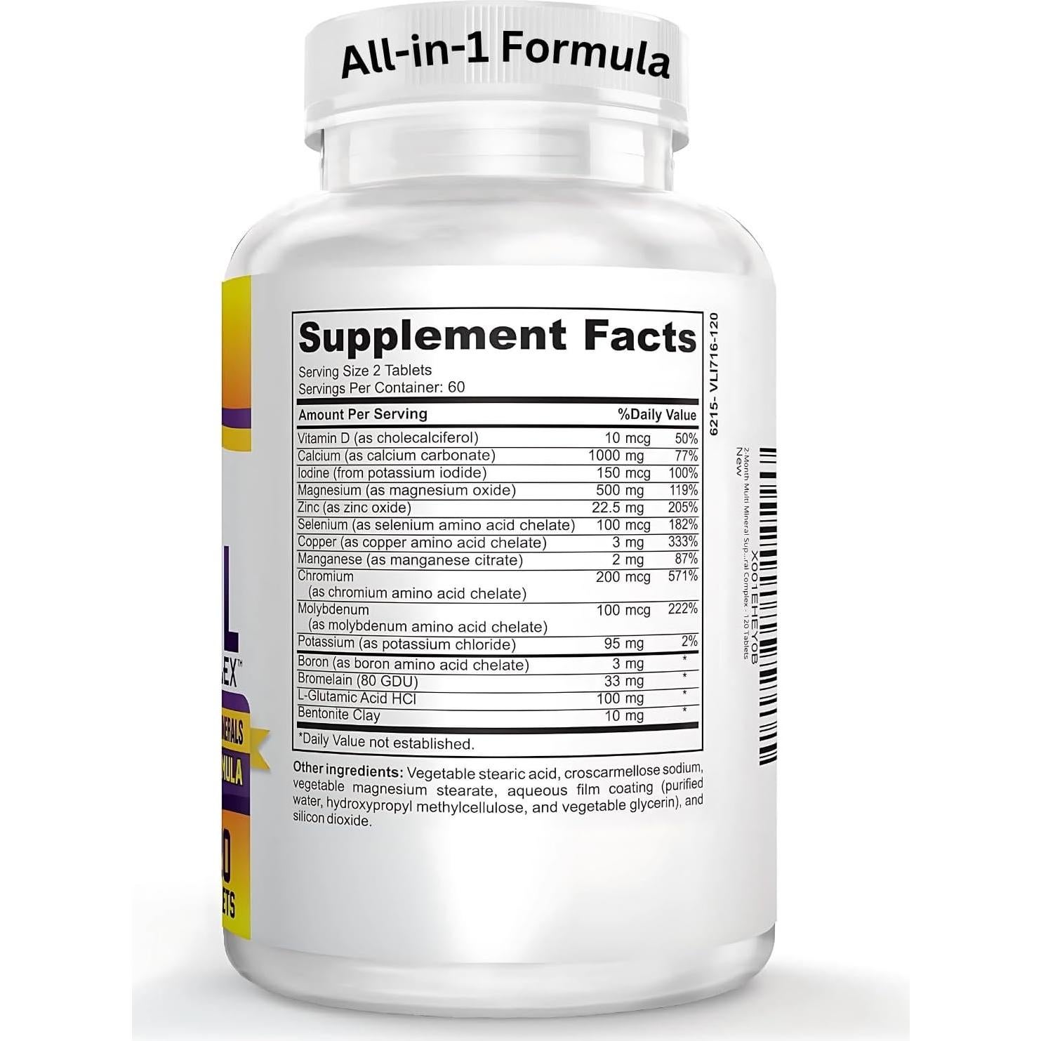 Suplemento Multimineral Sin Hierro Elevate 120 Tabletas