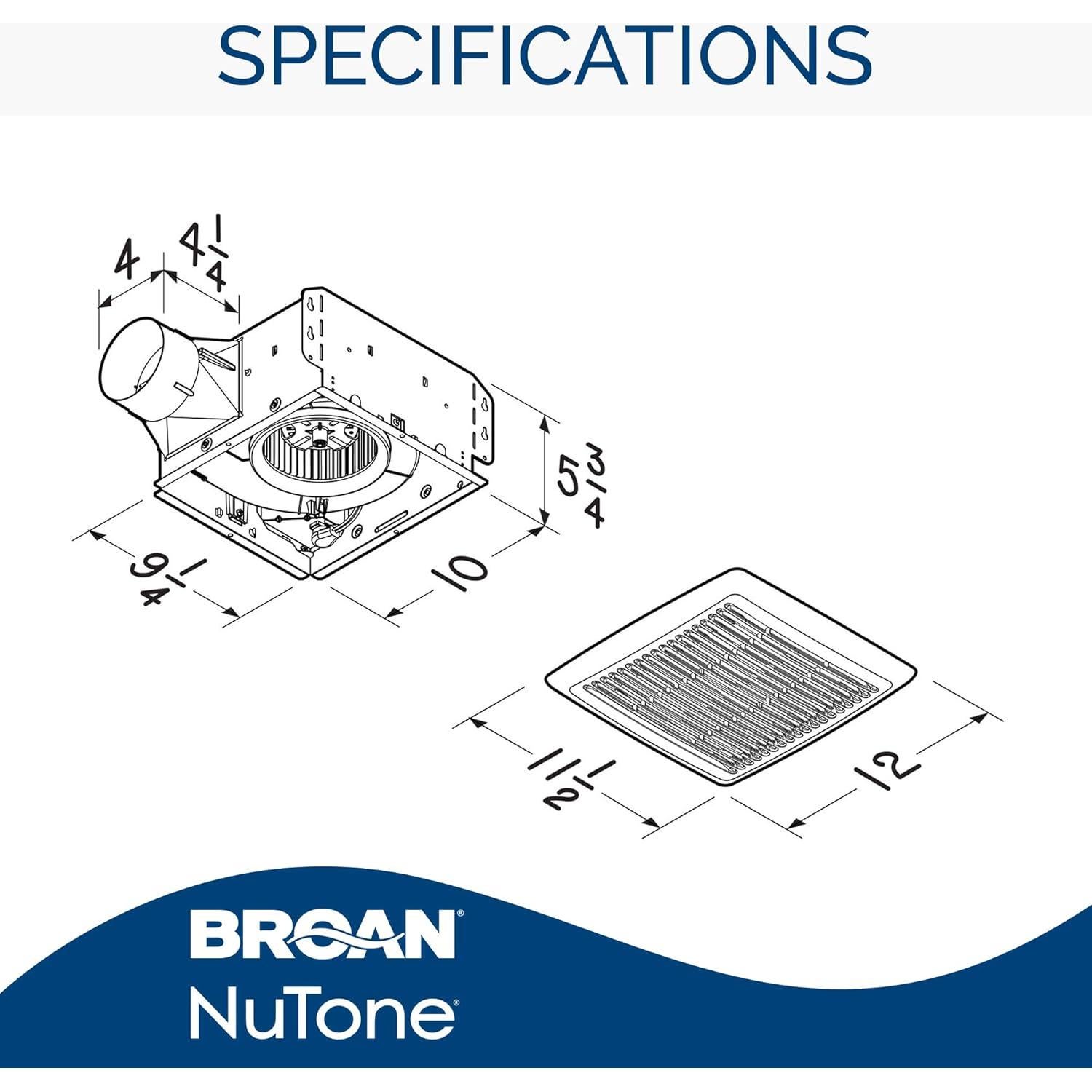 Ventilador de Escape Broan-NuTone 791LEDM 110 CFM LED Blanco