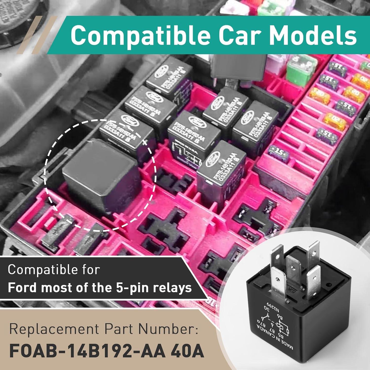 Relé Automotriz Gfdoso FOAB-14B192-AA 12VDC 40A 5 Pines