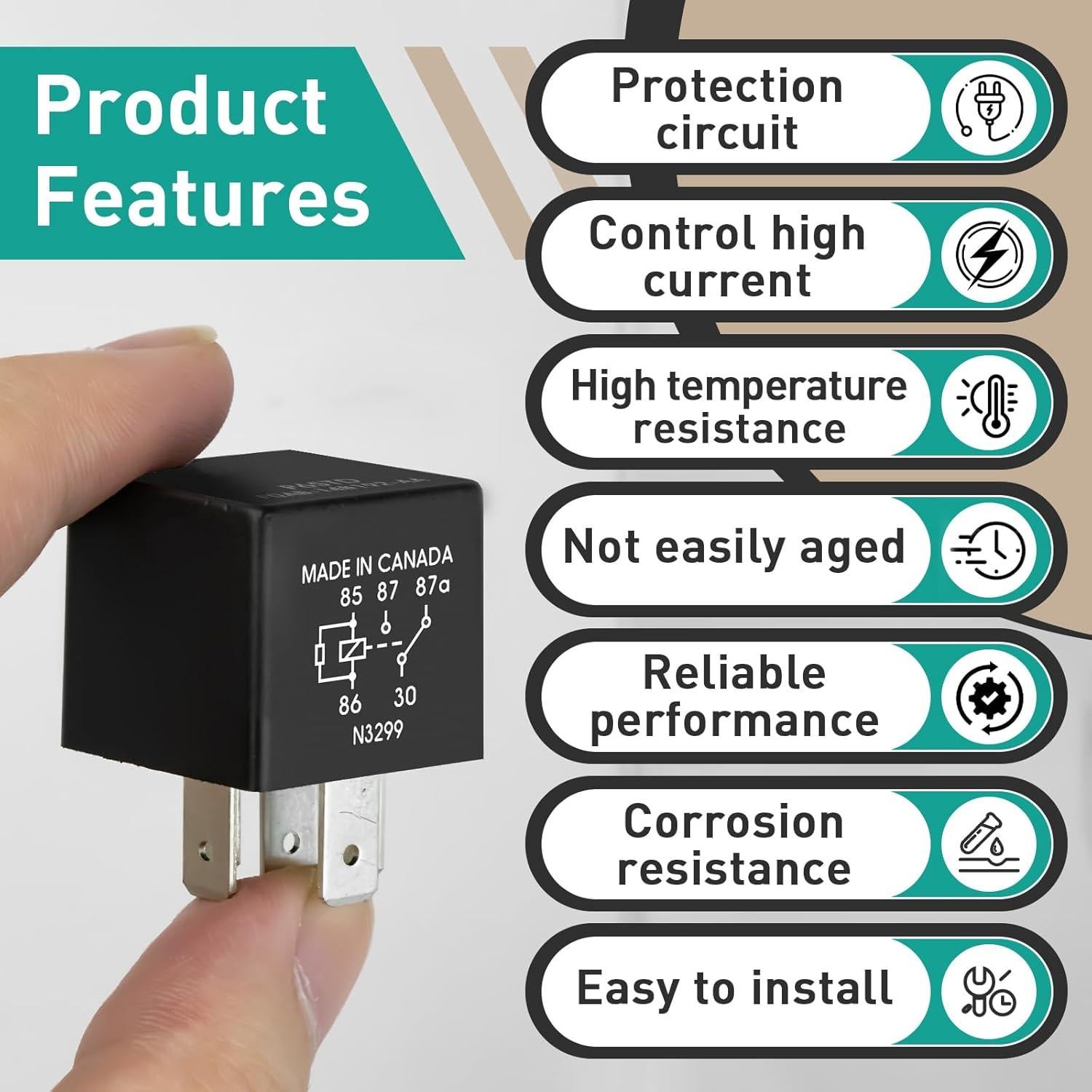 Relé Automotriz Gfdoso FOAB-14B192-AA 12VDC 40A 5 Pines