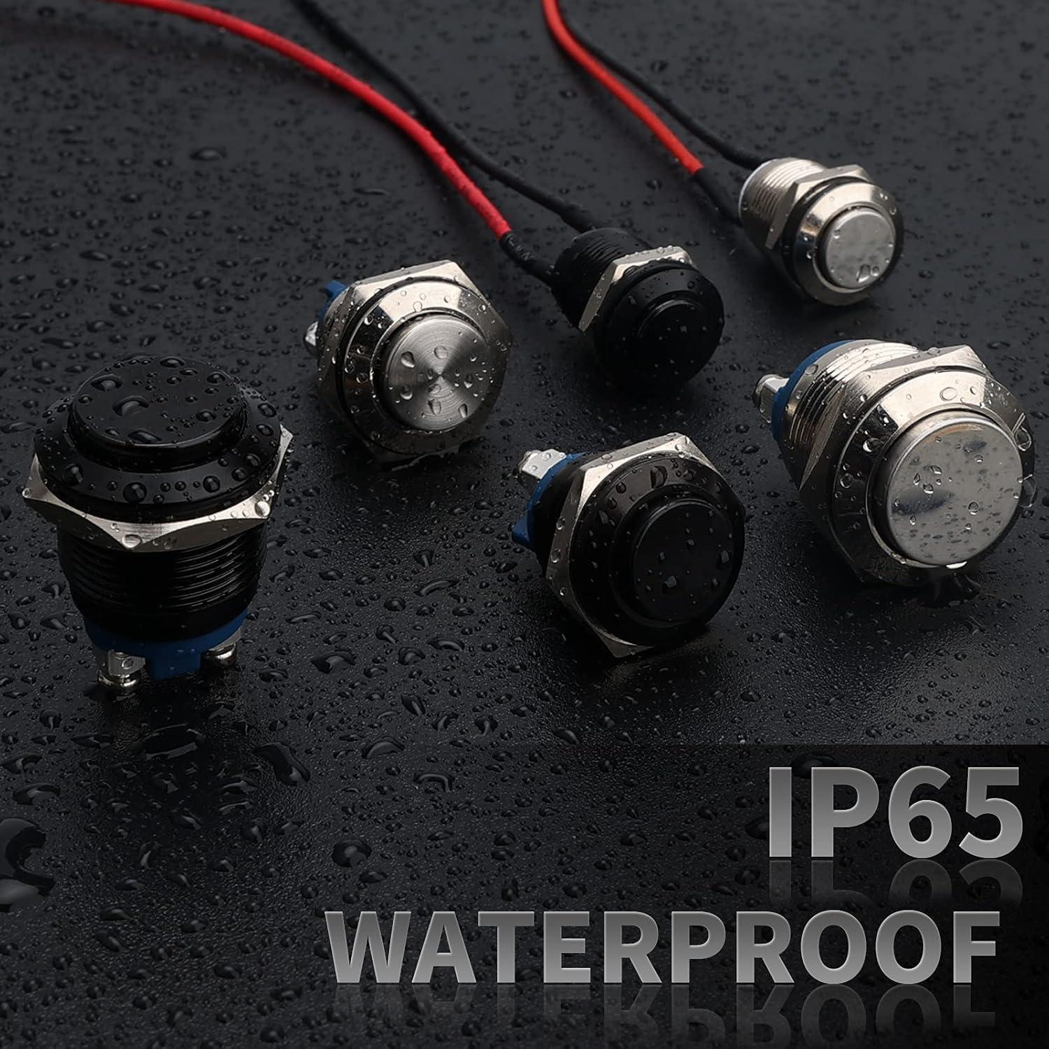 Interruptor de Botón Momentáneo STARELO 12mm IP65 5pcs