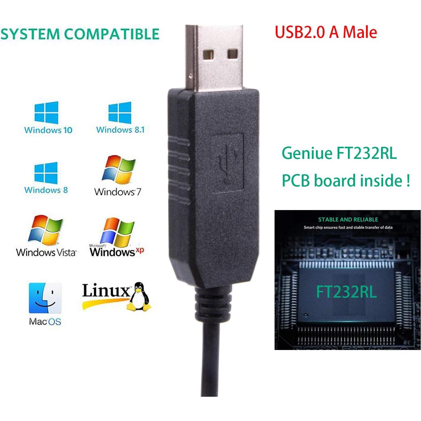 Adaptador USB a TTL UART 3.3V Suamdoen 1.8m 6 Pines