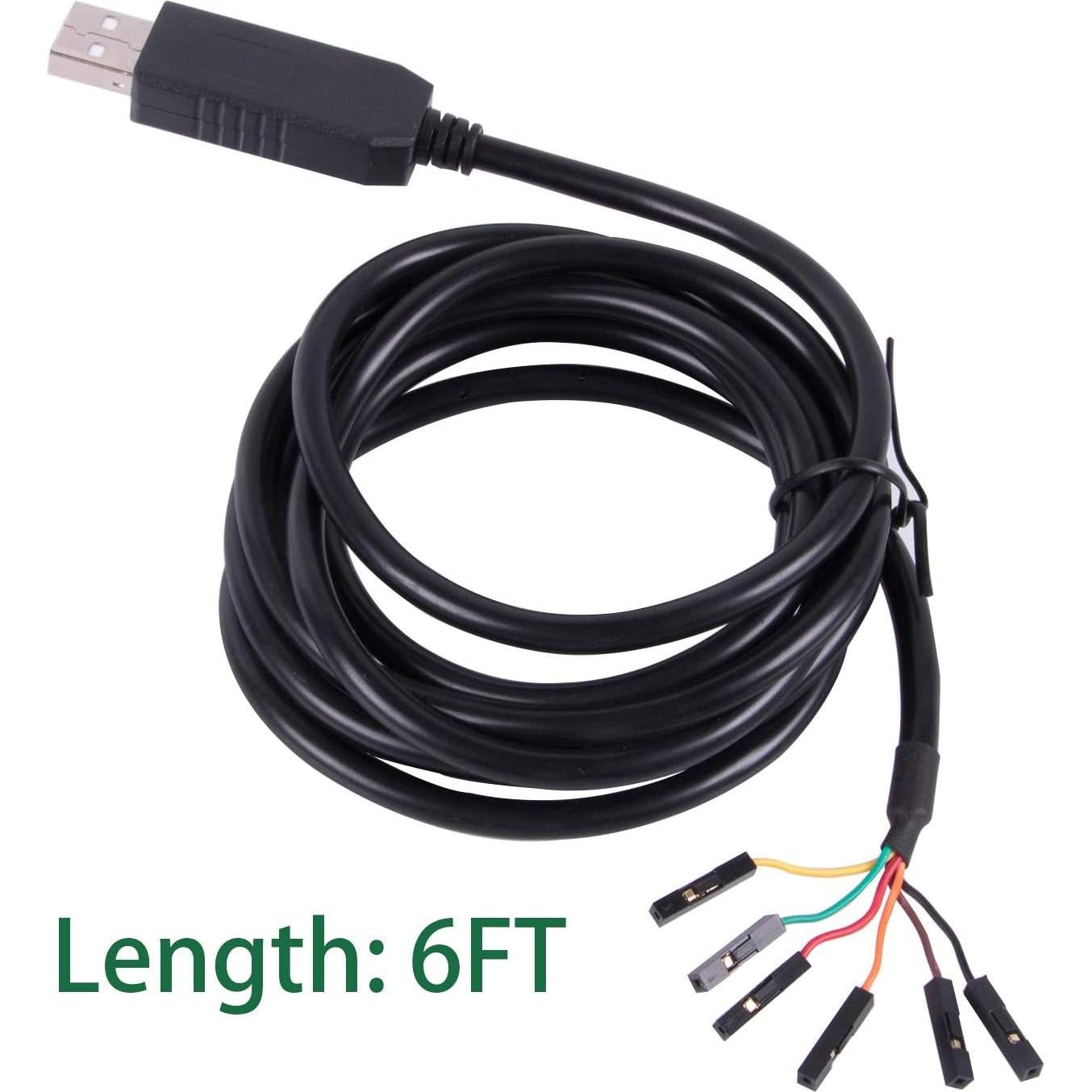 Adaptador USB a TTL UART 3.3V Suamdoen 1.8m 6 Pines