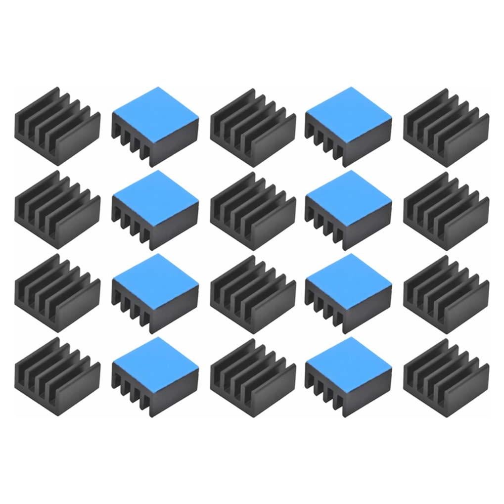 20 Disipadores de Calor de Aluminio Jienk 9x9x5mm con Cinta Térmica