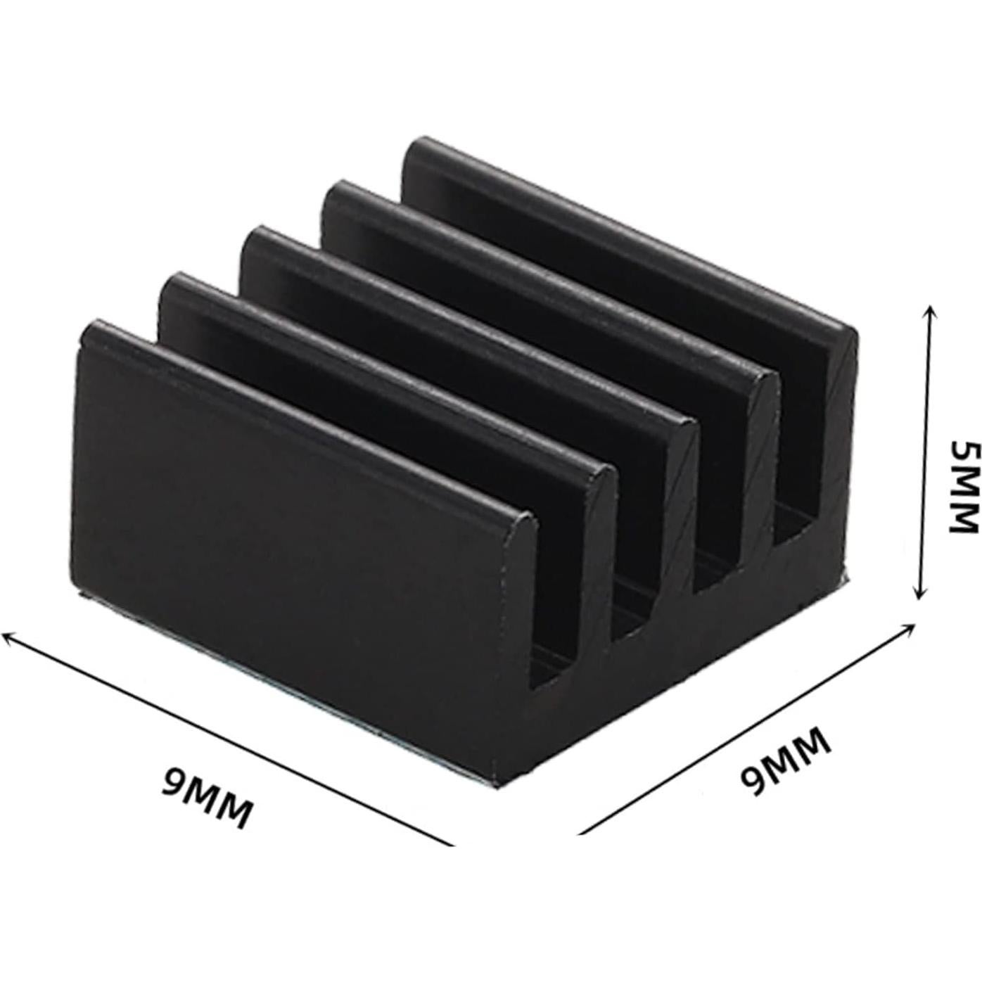 20 Disipadores de Calor de Aluminio Jienk 9x9x5mm con Cinta Térmica