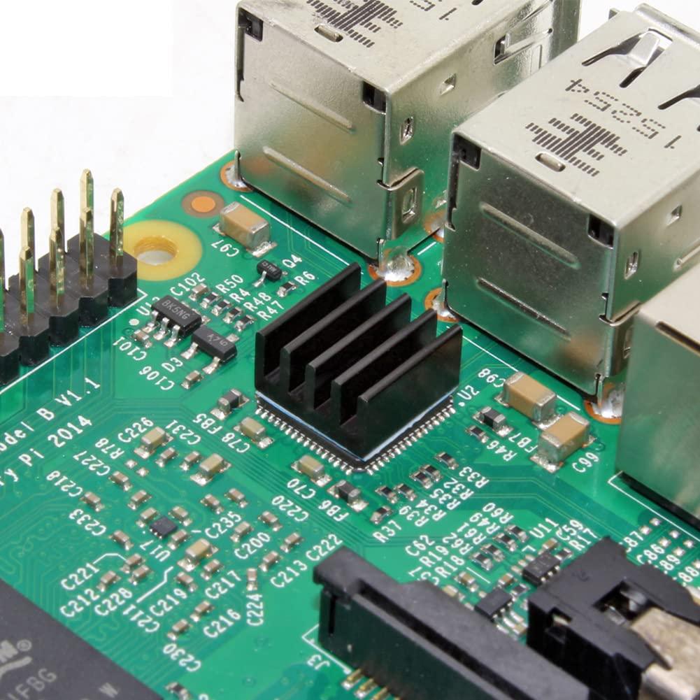 20 Disipadores de Calor de Aluminio Jienk 9x9x5mm con Cinta Térmica