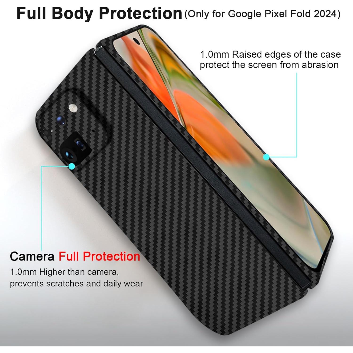Funda de fibra de carbono KAISENKEC para Google Pixel 9 Pro Fold
