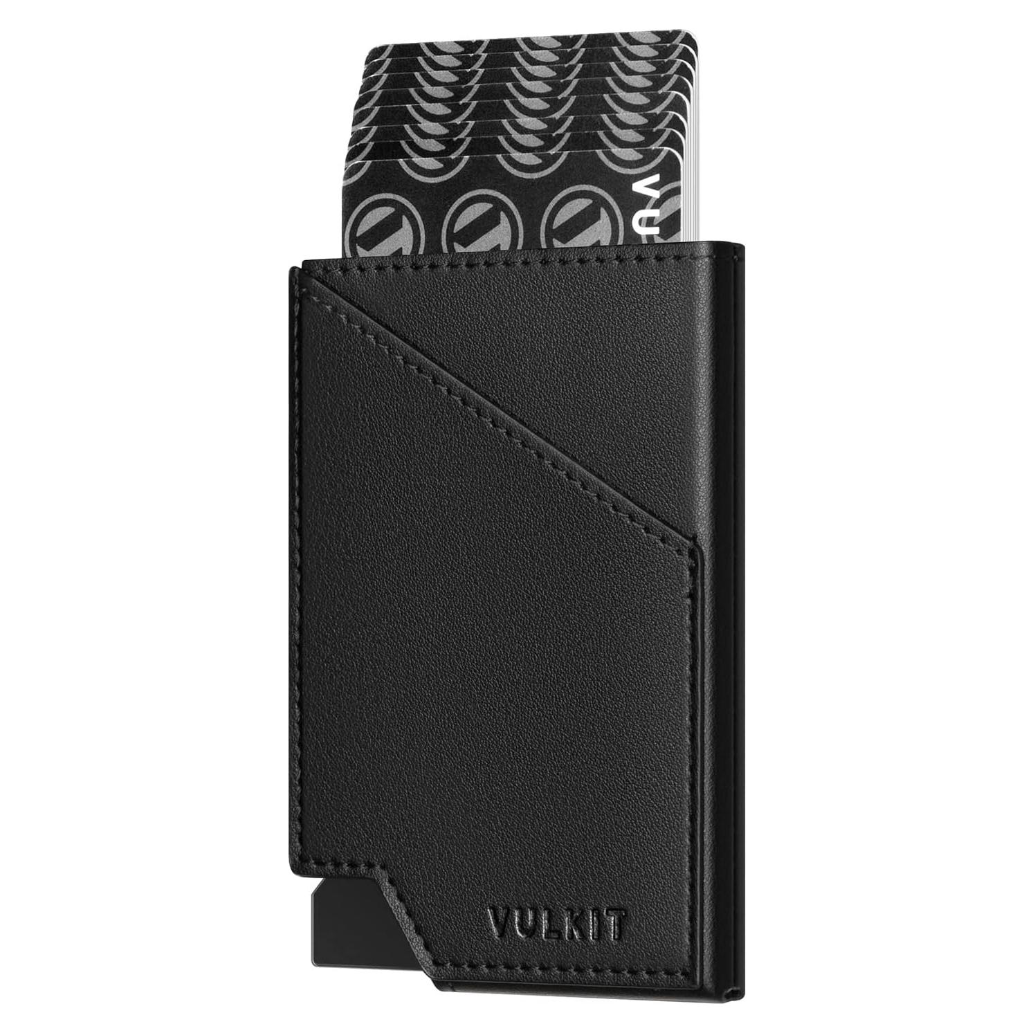 Cartera Plegable RFID VULKIT Slim Aluminio Negro 5 Tarjetas