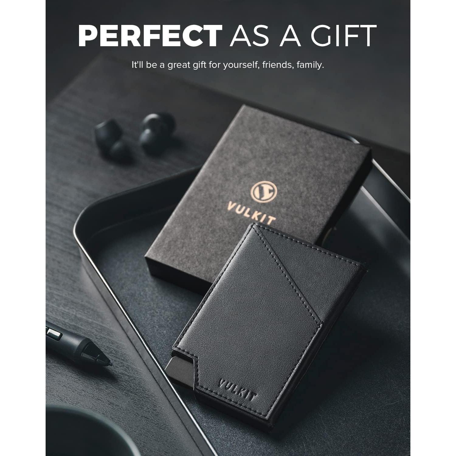 Cartera Plegable RFID VULKIT Slim Aluminio Negro 5 Tarjetas