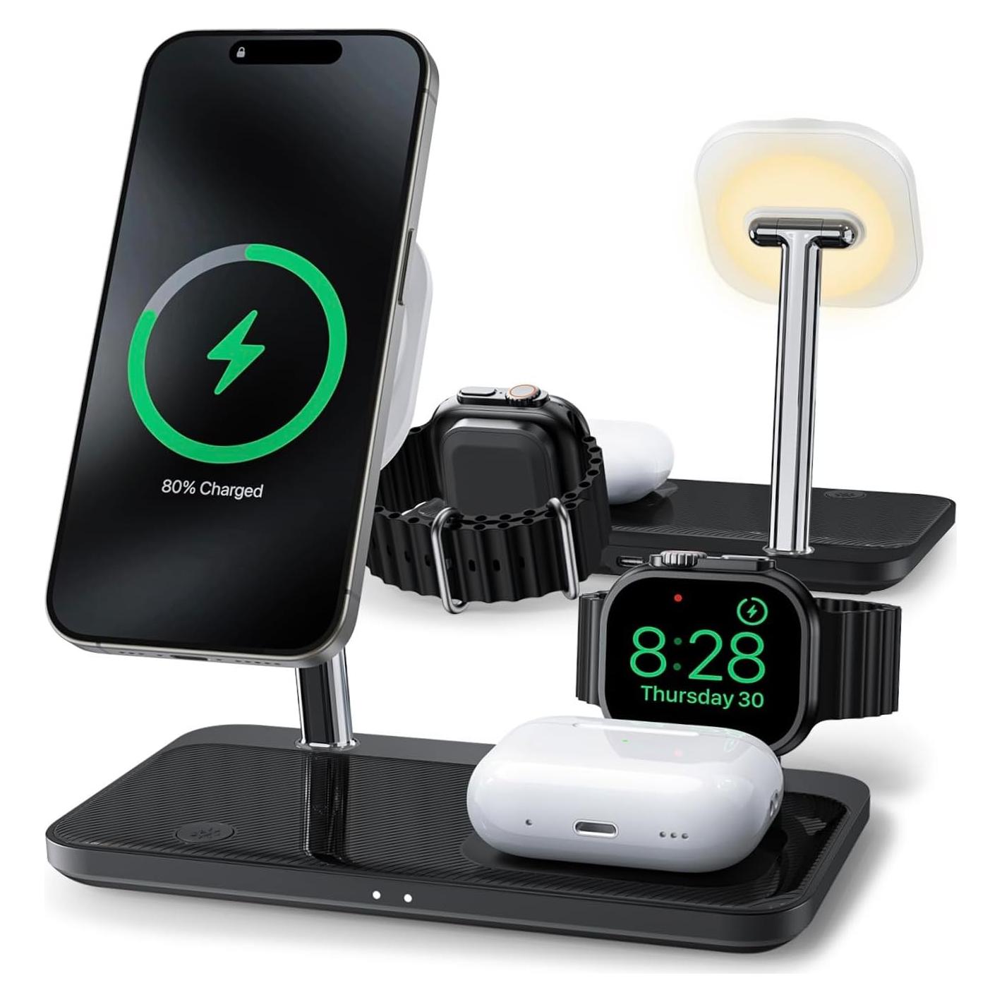 Estación de Carga Inalámbrica 4 en 1 EZI2LIF para iPhone y Apple Watch