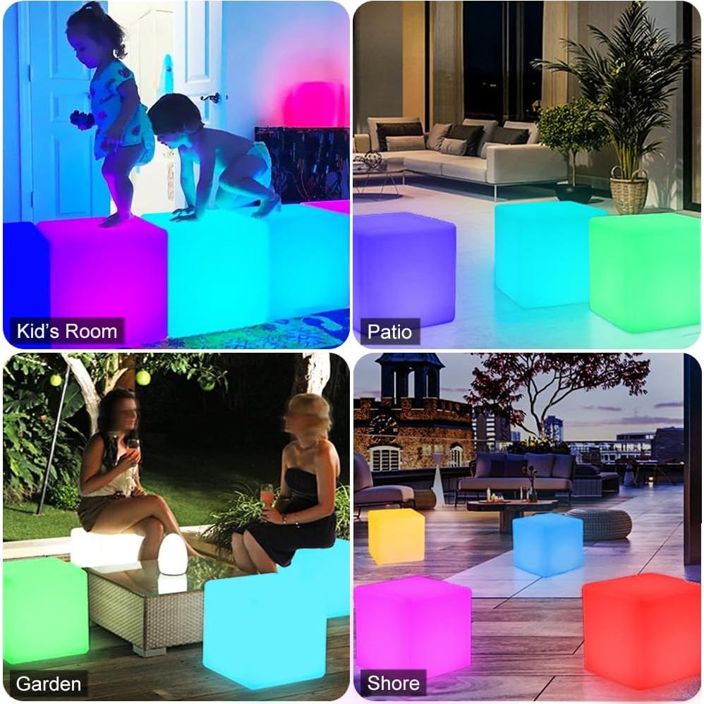 Silla Cubo LED BALMOST 14 Pulgadas RGB Control Remoto