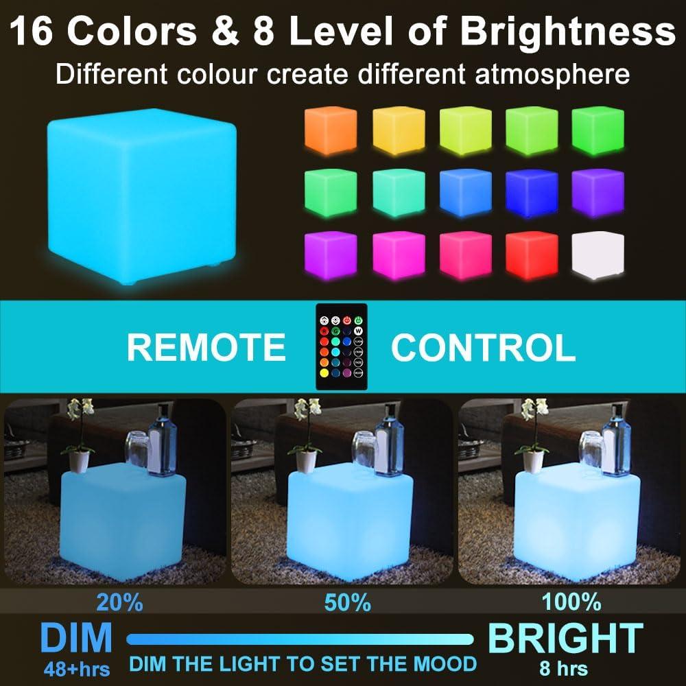 Silla Cubo LED BALMOST 14 Pulgadas RGB Control Remoto
