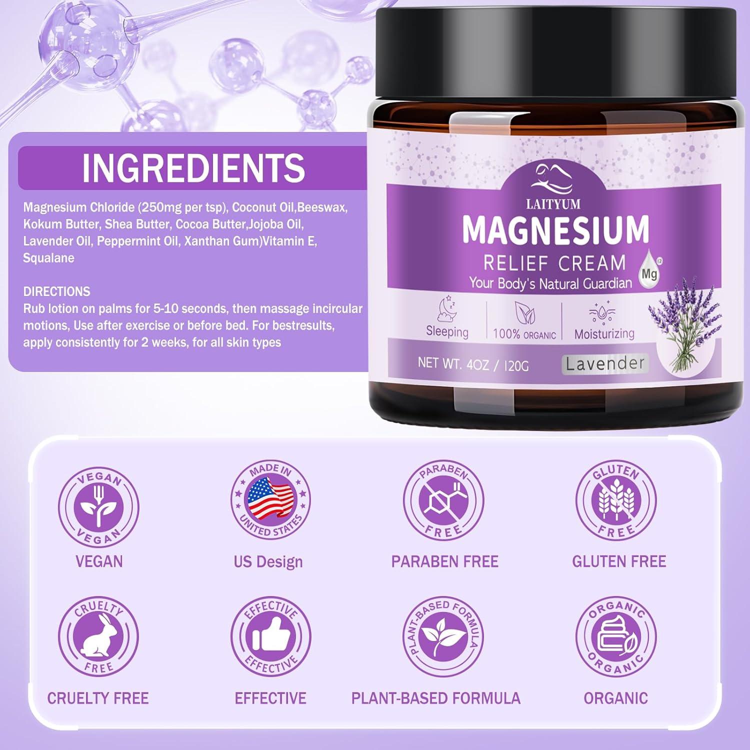 Crema de Magnesio LAITYUM 118 ml - Natural y Orgánica