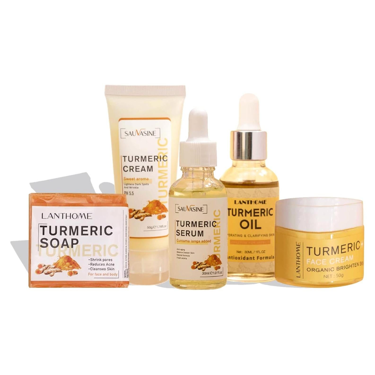 Kit de Cuidado de Piel con Cúrcuma PhantomSky - 5 Piezas