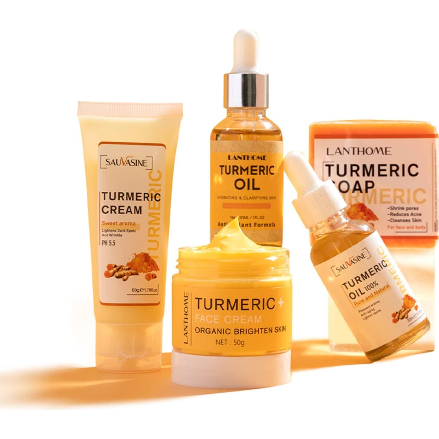 Kit de Cuidado de Piel con Cúrcuma PhantomSky - 5 Piezas