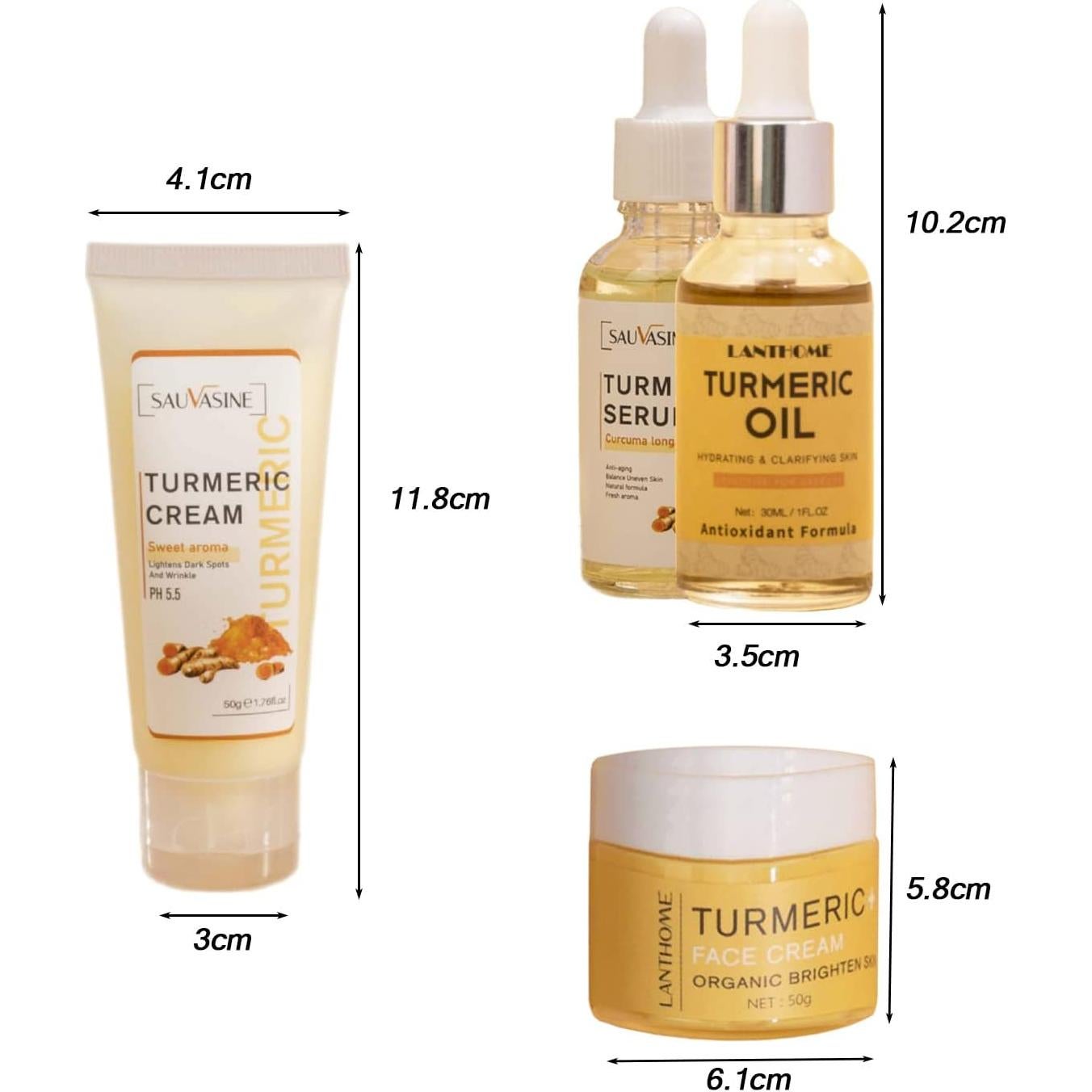 Kit de Cuidado de Piel con Cúrcuma PhantomSky - 5 Piezas