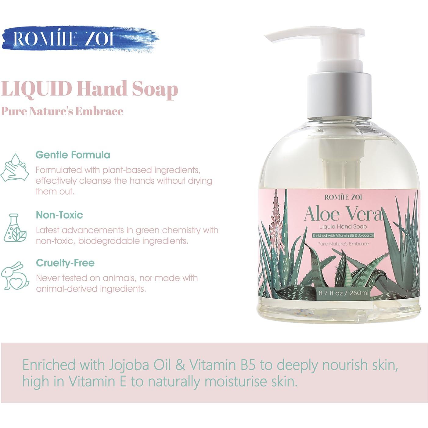 Jabón Líquido para Manos Romiie Zoi Aloe Vera 260ml Pack 3