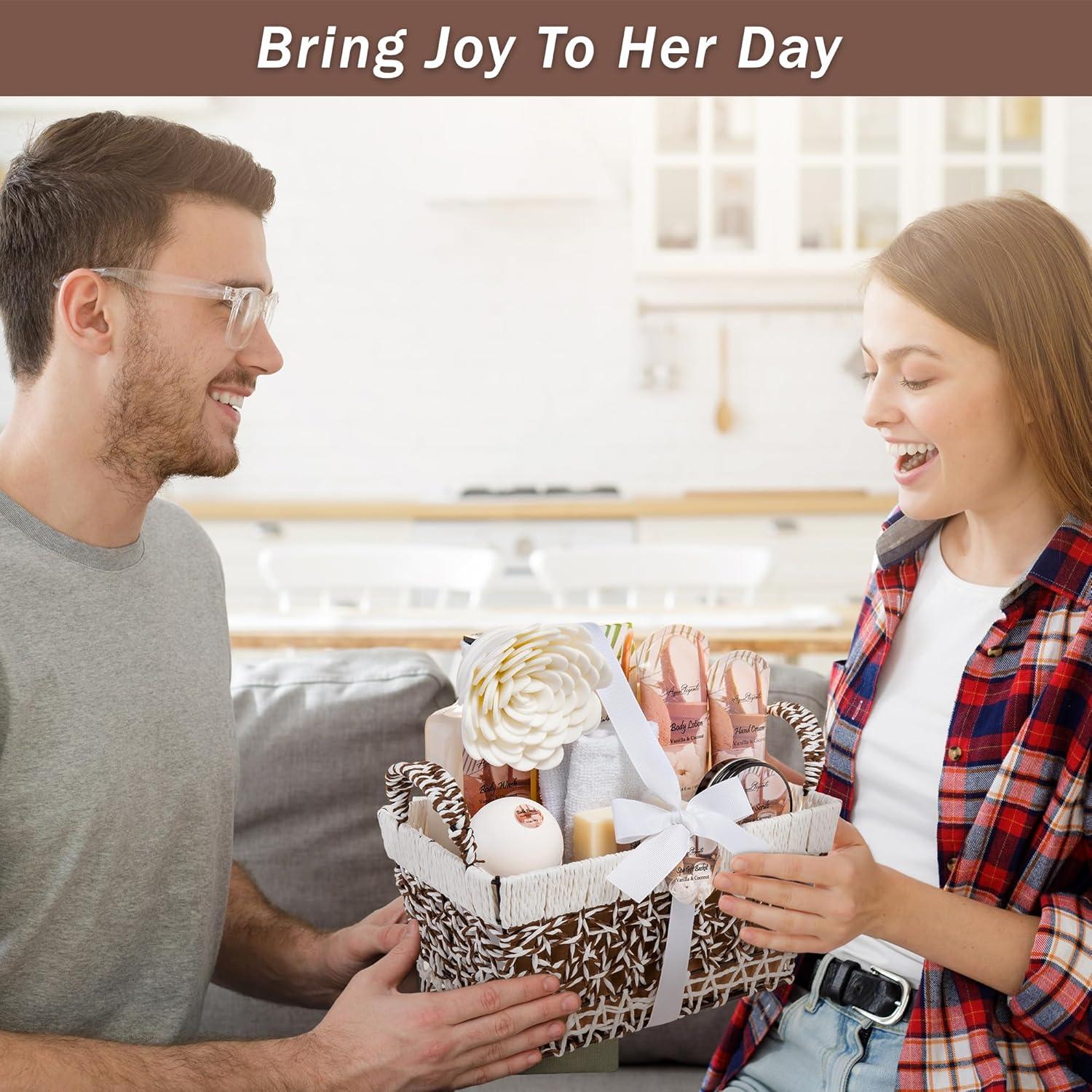 Cesta de Spa Aqua Elegante 13 Piezas Coco y Vainilla