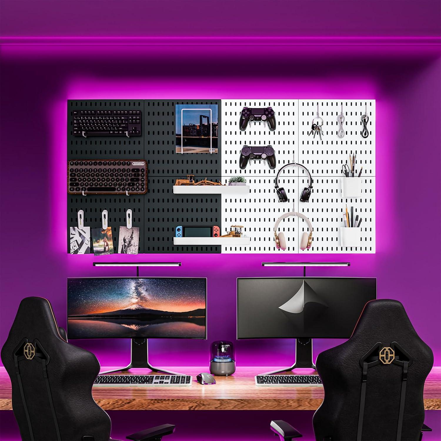 Organizador de Pared RIVTUN - 8 Paneles de Tablero de Clavos 70x110 cm