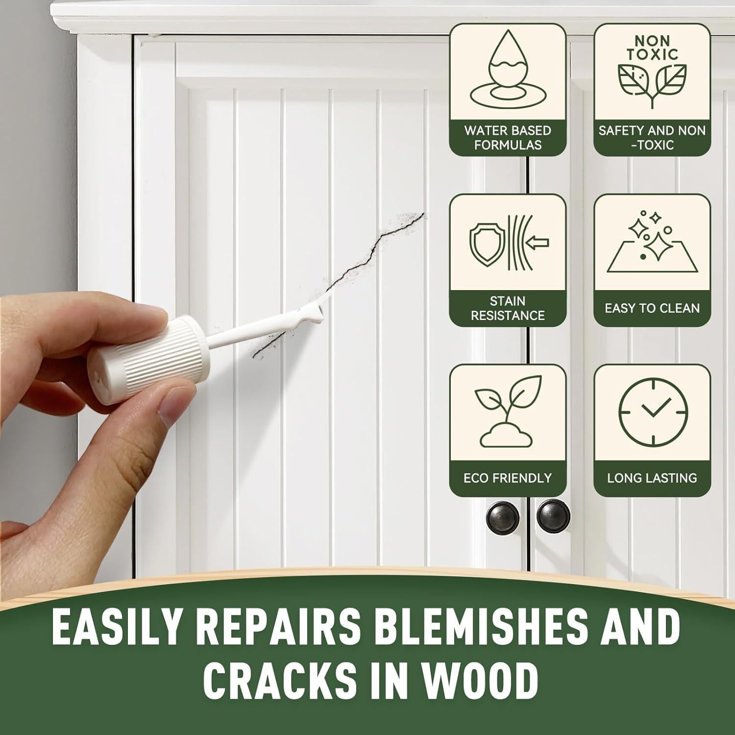 Pintura para Reparación de Madera DWIL 44.36 ml Secado Rápido Negro