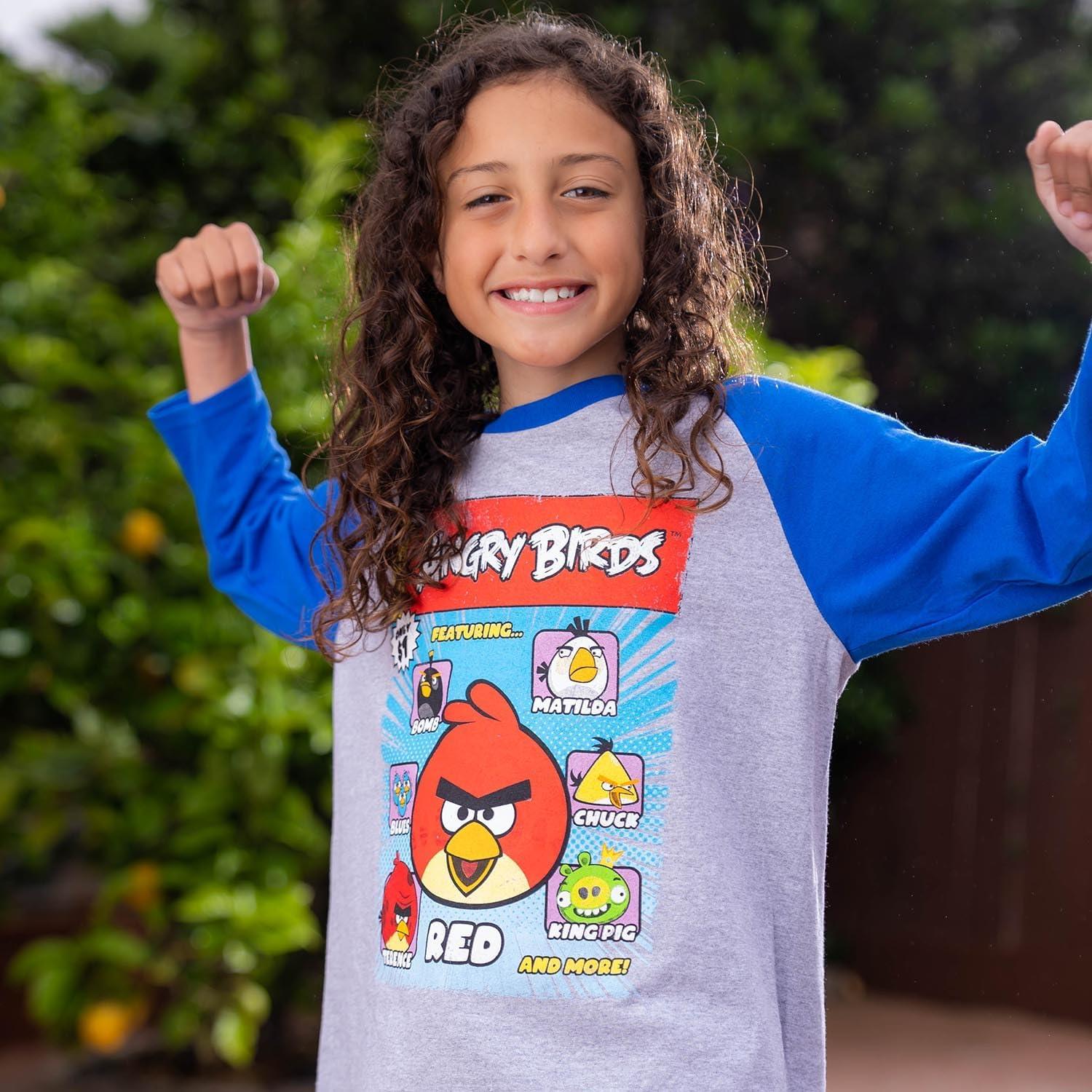 Camiseta Raglan 3/4 Angry Birds Oficial 100% Algodón Unisex