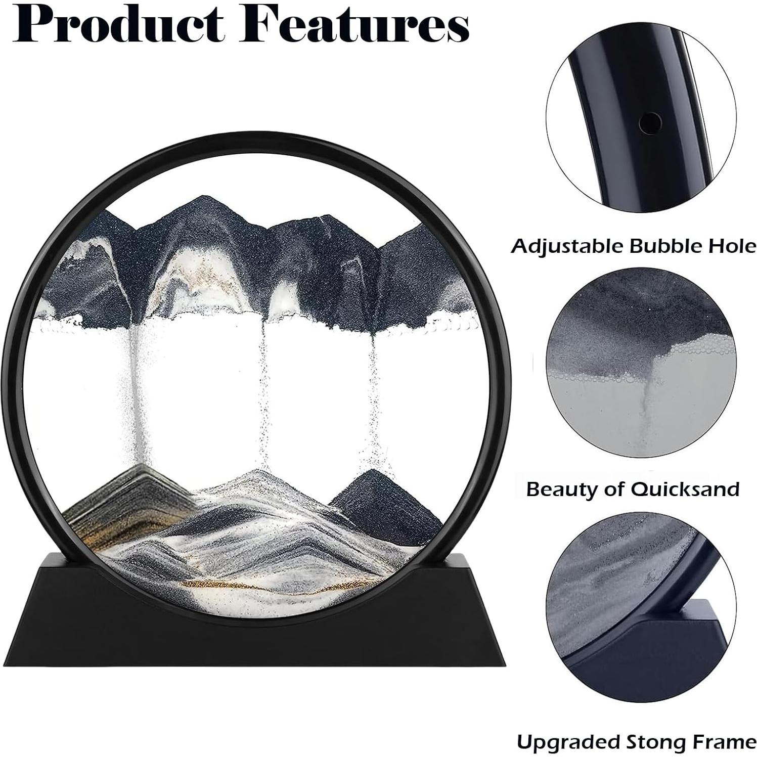 Pintura de Arena Móvil 3D GEKETY - 17.78 cm Negro