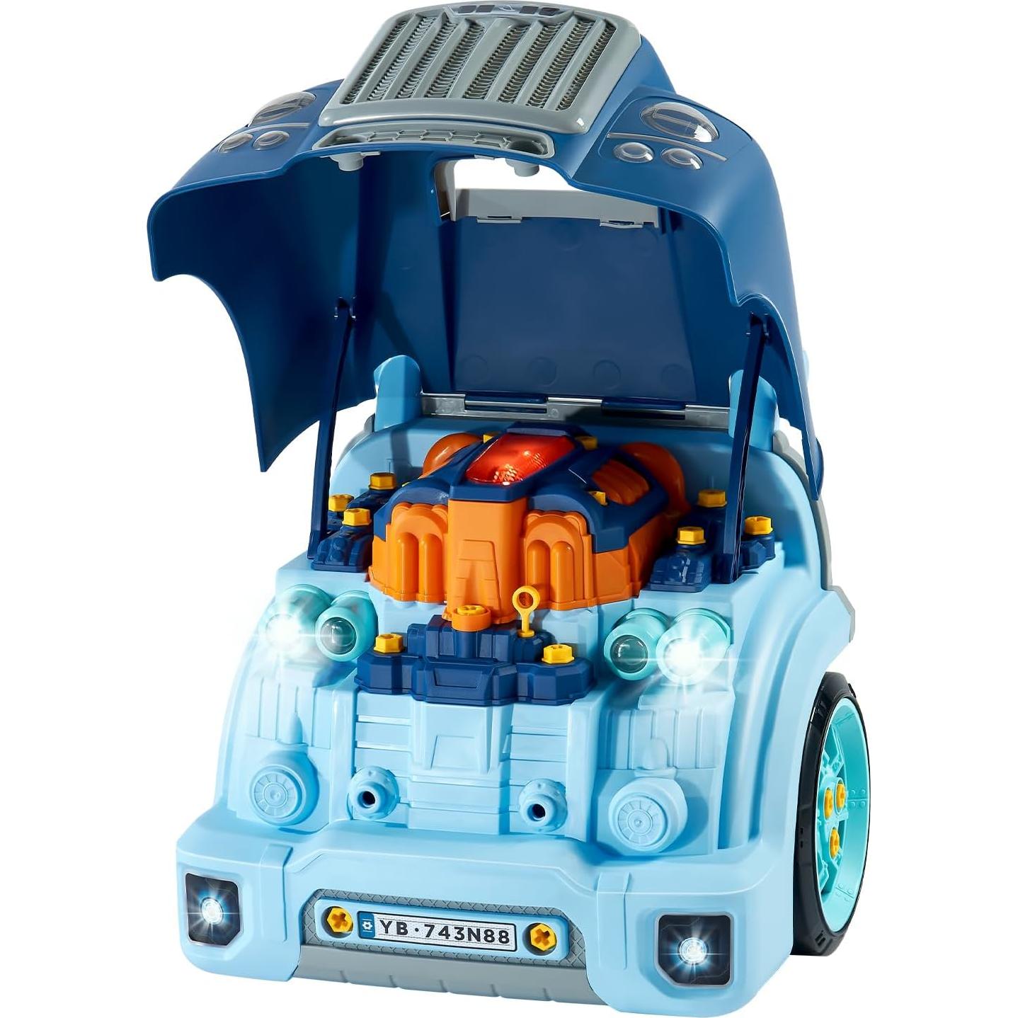 Juguete Mecánico VEVOR 60 Piezas Motor para Niños 3+ Azul