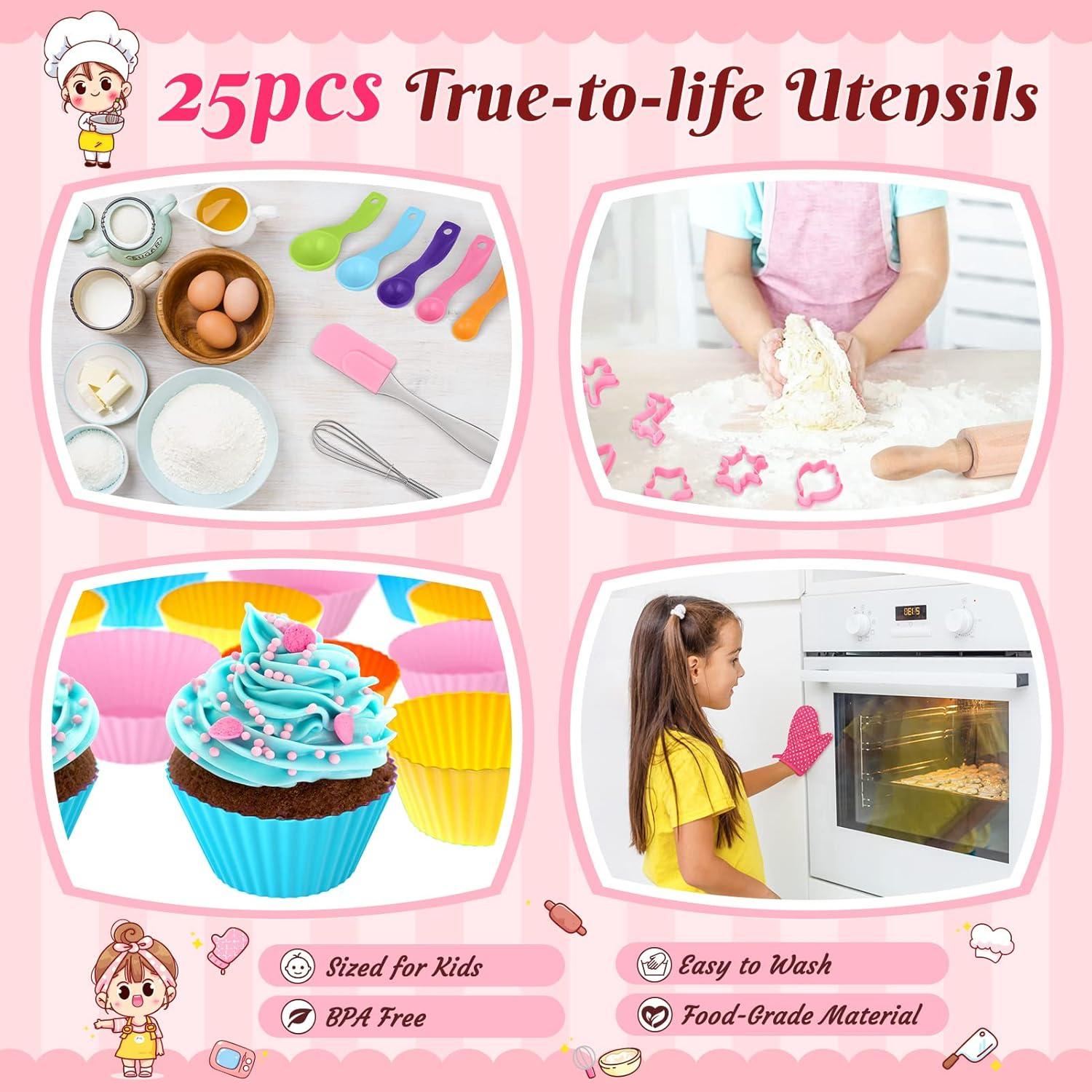 Conjunto de Chef para Niños GIFTINBOX 25PCS con Delantal y Utensilios