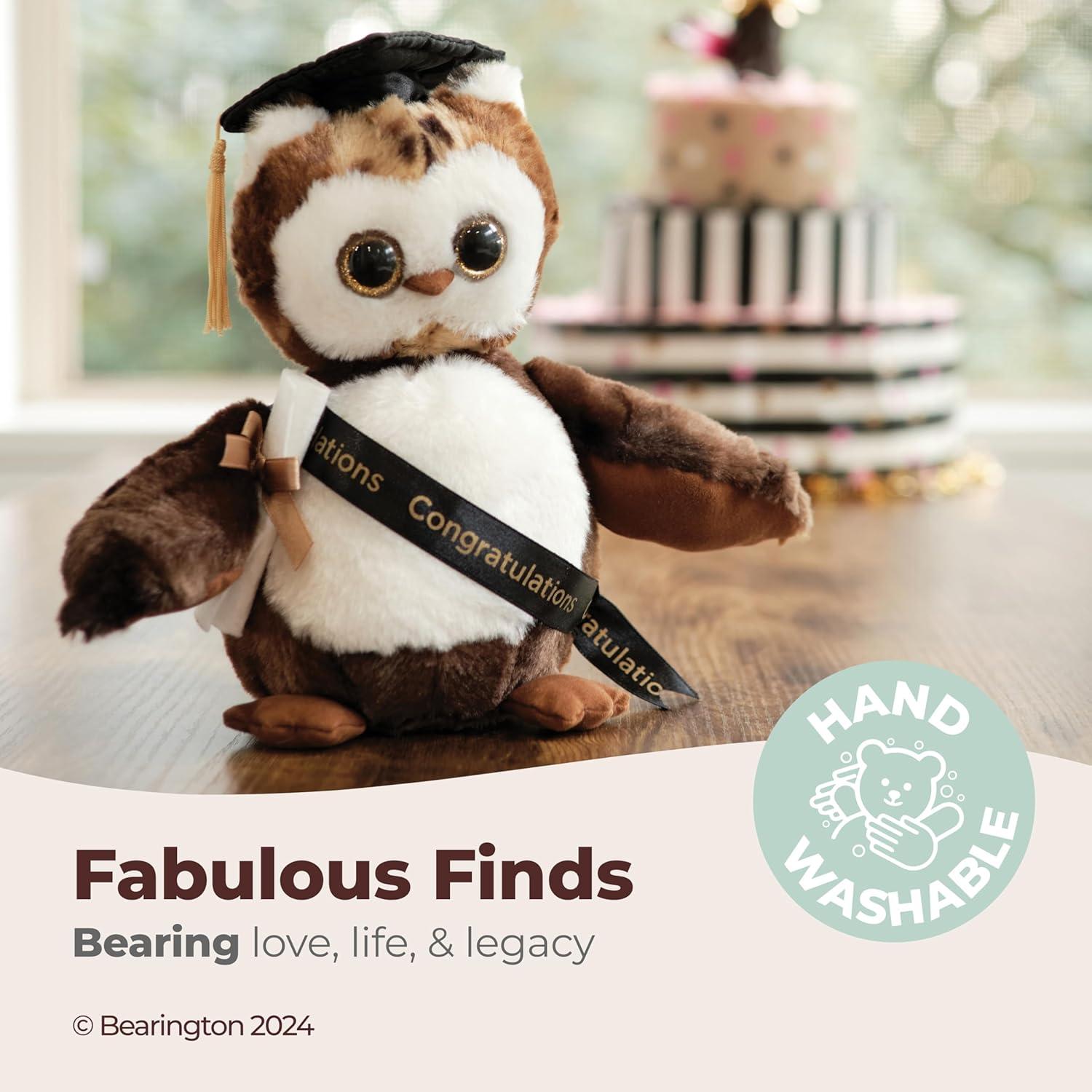Peluche Bearington Búho Graduación 21.6 cm con Diploma y Gorra