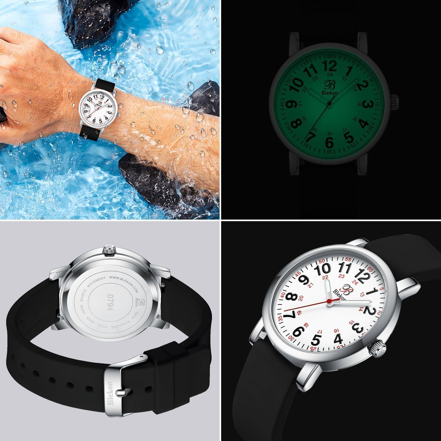 Reloj de enfermera Blekon SS-0794 - Resistente al agua 3 ATM