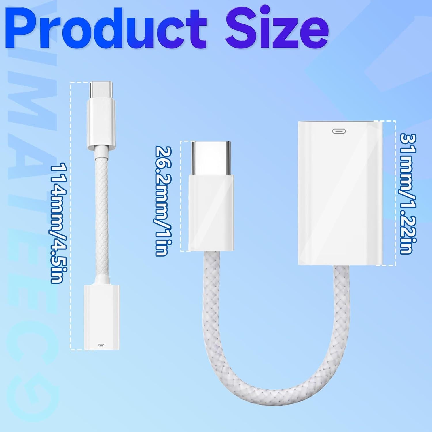 Adaptador USB C a Lightning YIMATEECO 20W 2 Pack Blanco