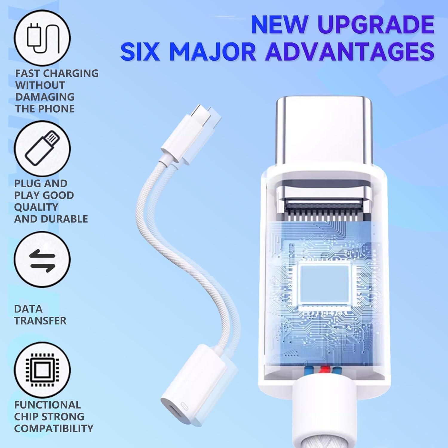 Adaptador USB C a Lightning YIMATEECO 20W 2 Pack Blanco