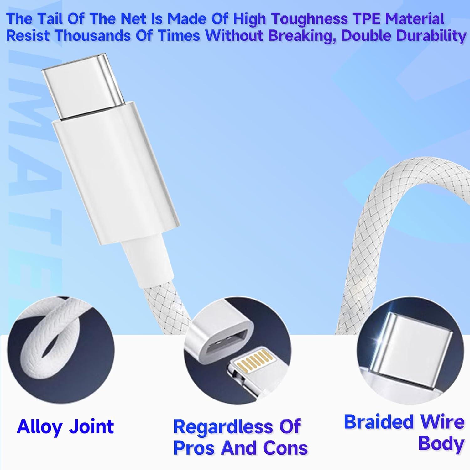 Adaptador USB C a Lightning YIMATEECO 20W 2 Pack Blanco