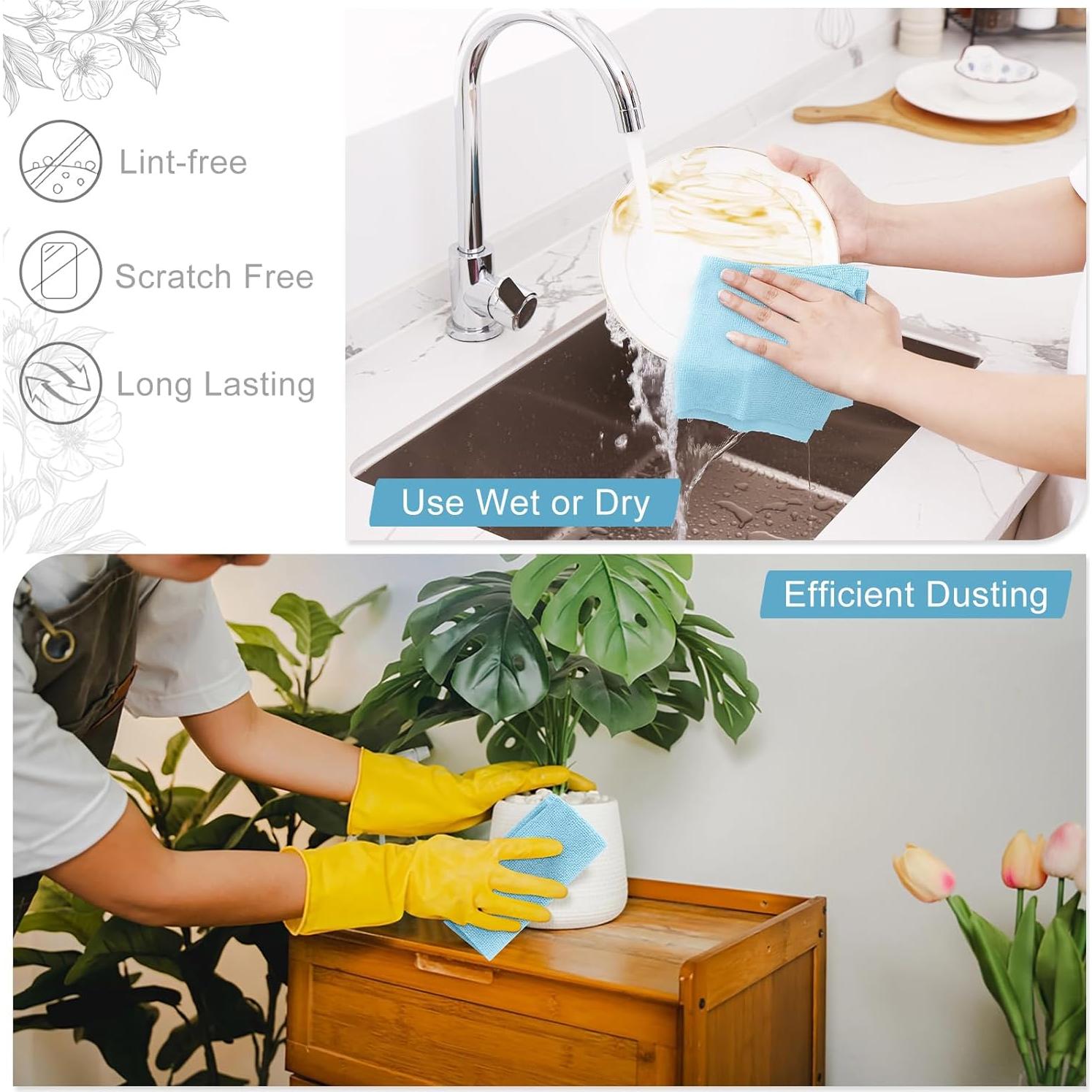 Toallas de Cocina Desprendibles Homaxy Microfibra 40 Hojas 30x30cm