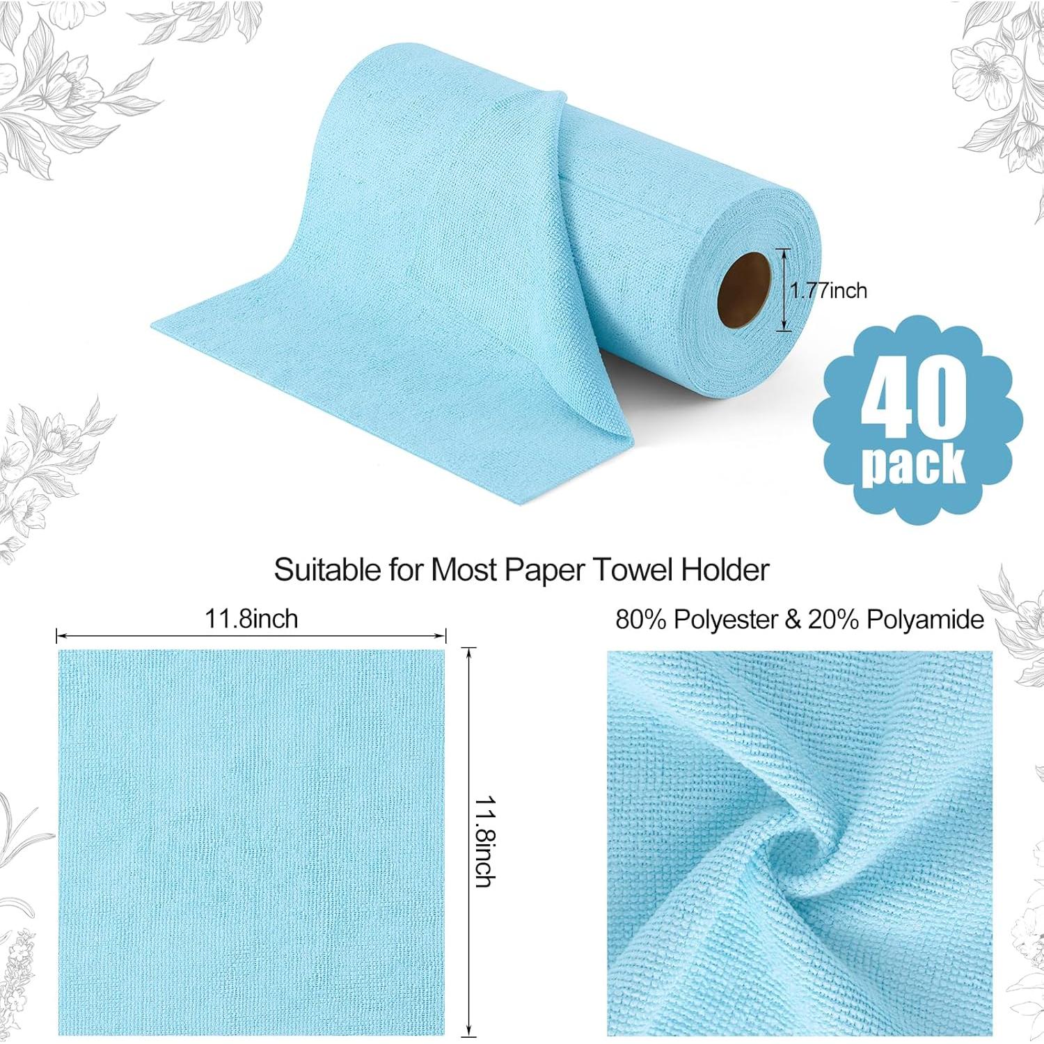 Toallas de Cocina Desprendibles Homaxy Microfibra 40 Hojas 30x30cm