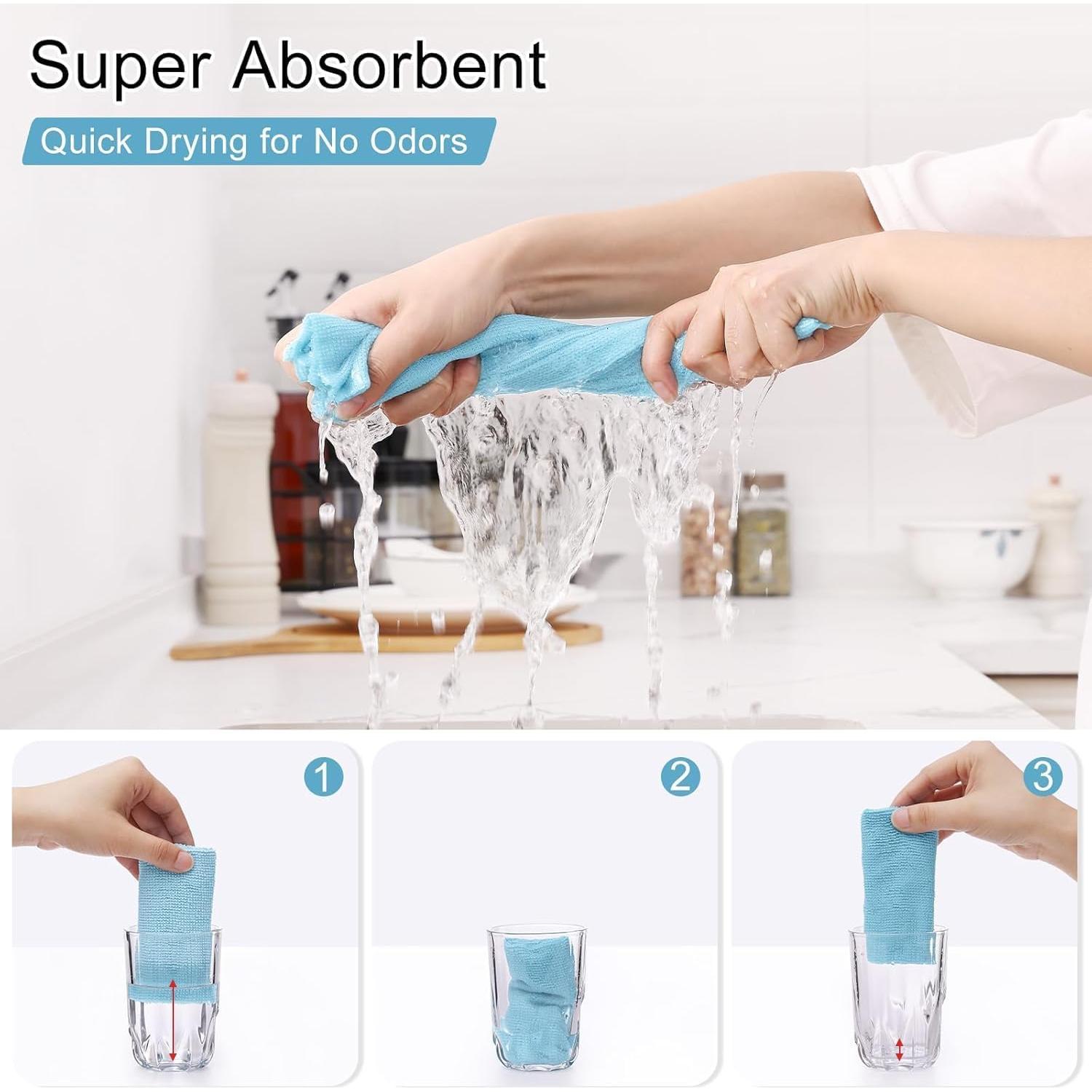 Toallas de Cocina Desprendibles Homaxy Microfibra 40 Hojas 30x30cm