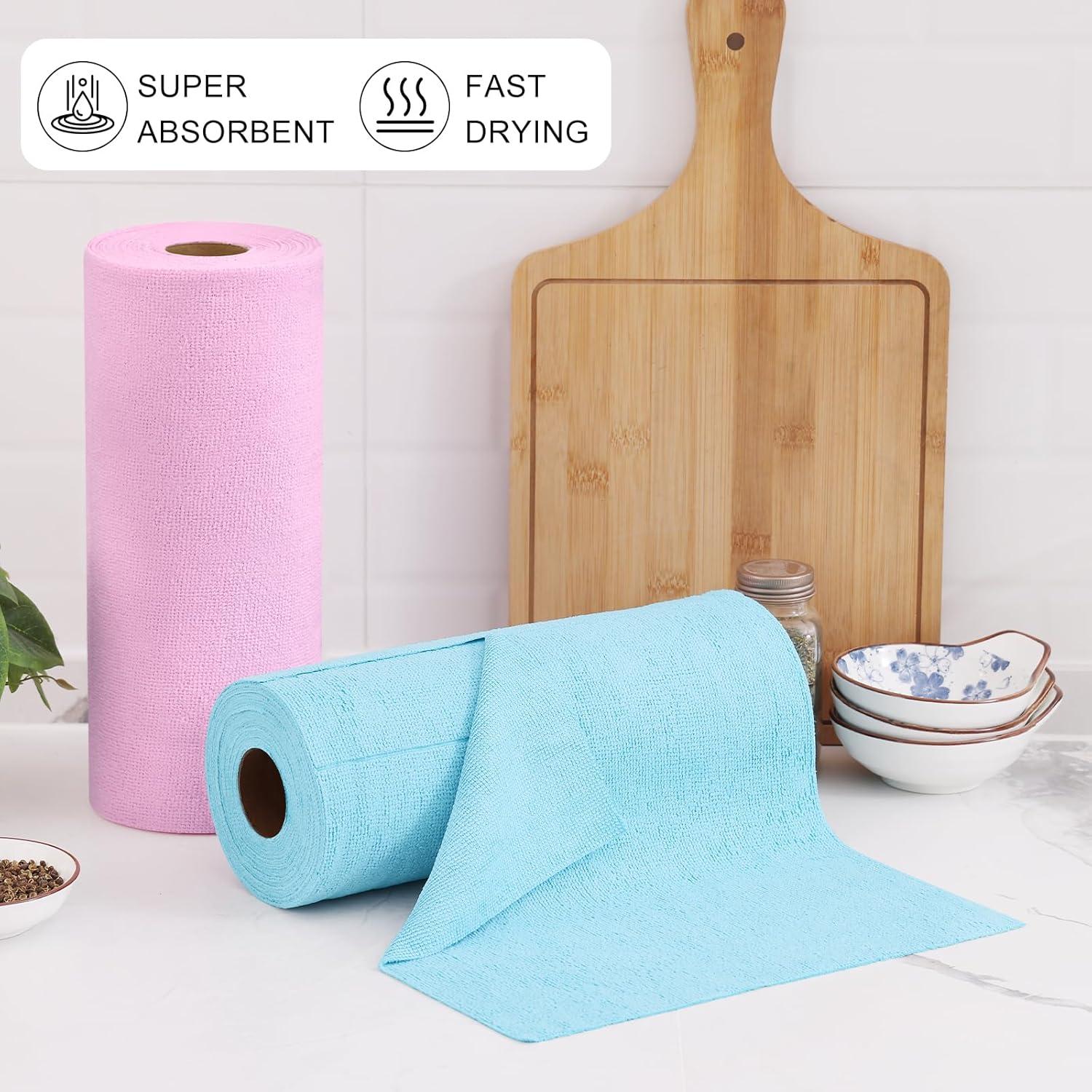 Toallas de Cocina Desprendibles Homaxy Microfibra 40 Hojas 30x30cm