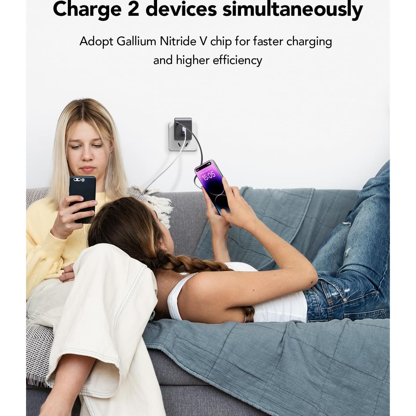 Cargador de Pared Retráctil 35W USB Rápido para iPhone