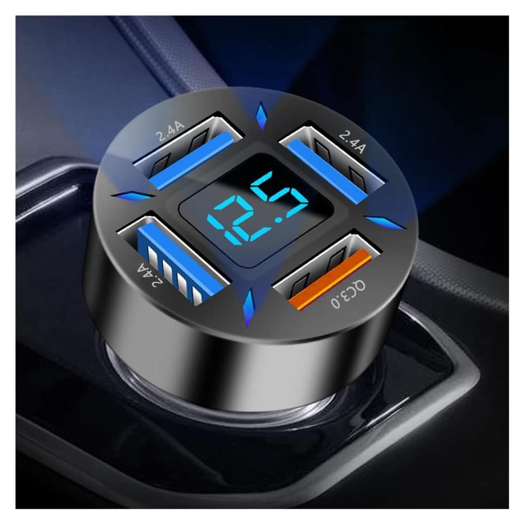 Cargador de Coche USB Rápido KIFIDAN 66W 4 Puertos QC3.0