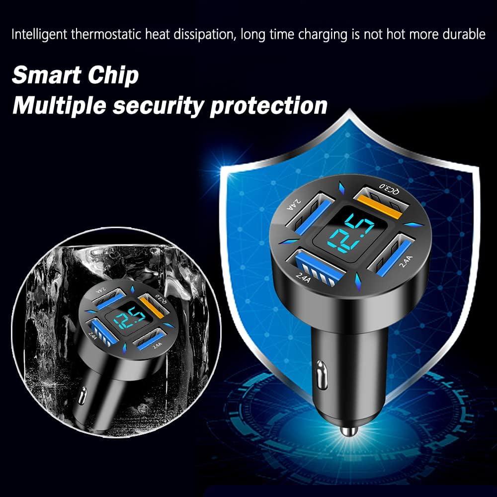 Cargador de Coche USB Rápido KIFIDAN 66W 4 Puertos QC3.0