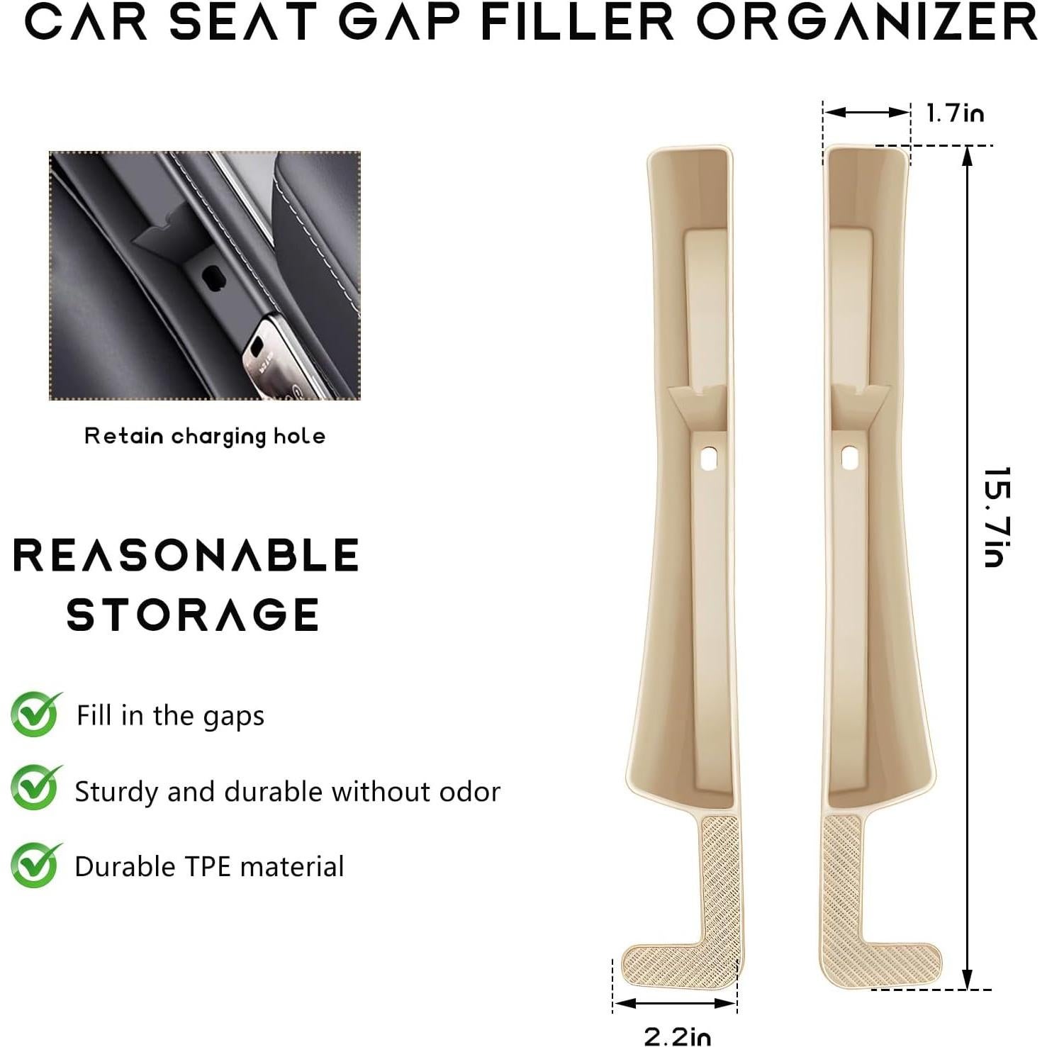 Organizador de Relleno Espacio Asientos Coche NYTKL Beige 2PCS