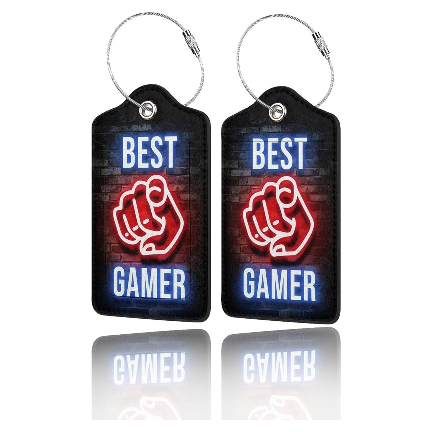 Etiquetas de Equipaje GACCAP 2 Pcs Cuero con Privacidad