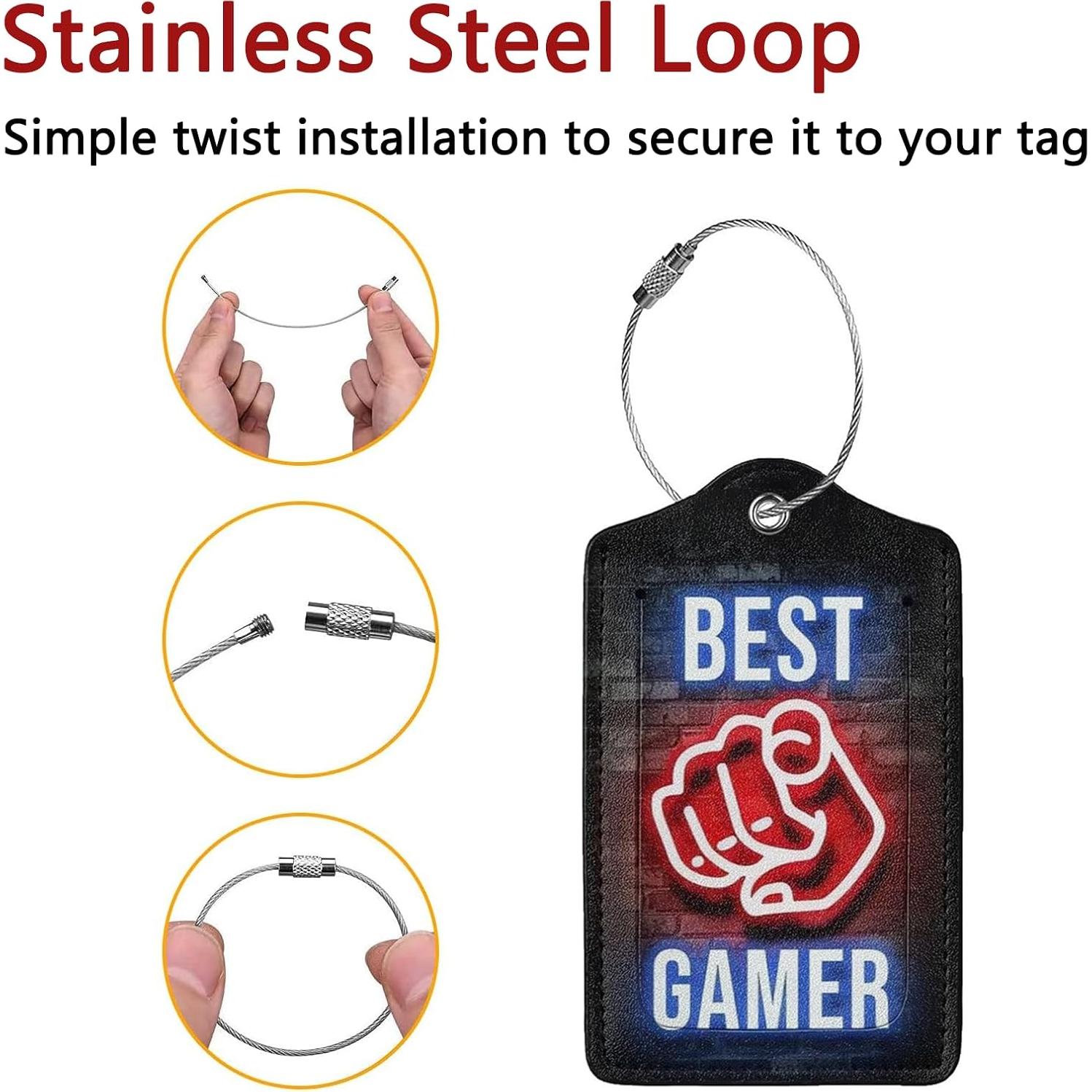 Etiquetas de Equipaje GACCAP 2 Pcs Cuero con Privacidad