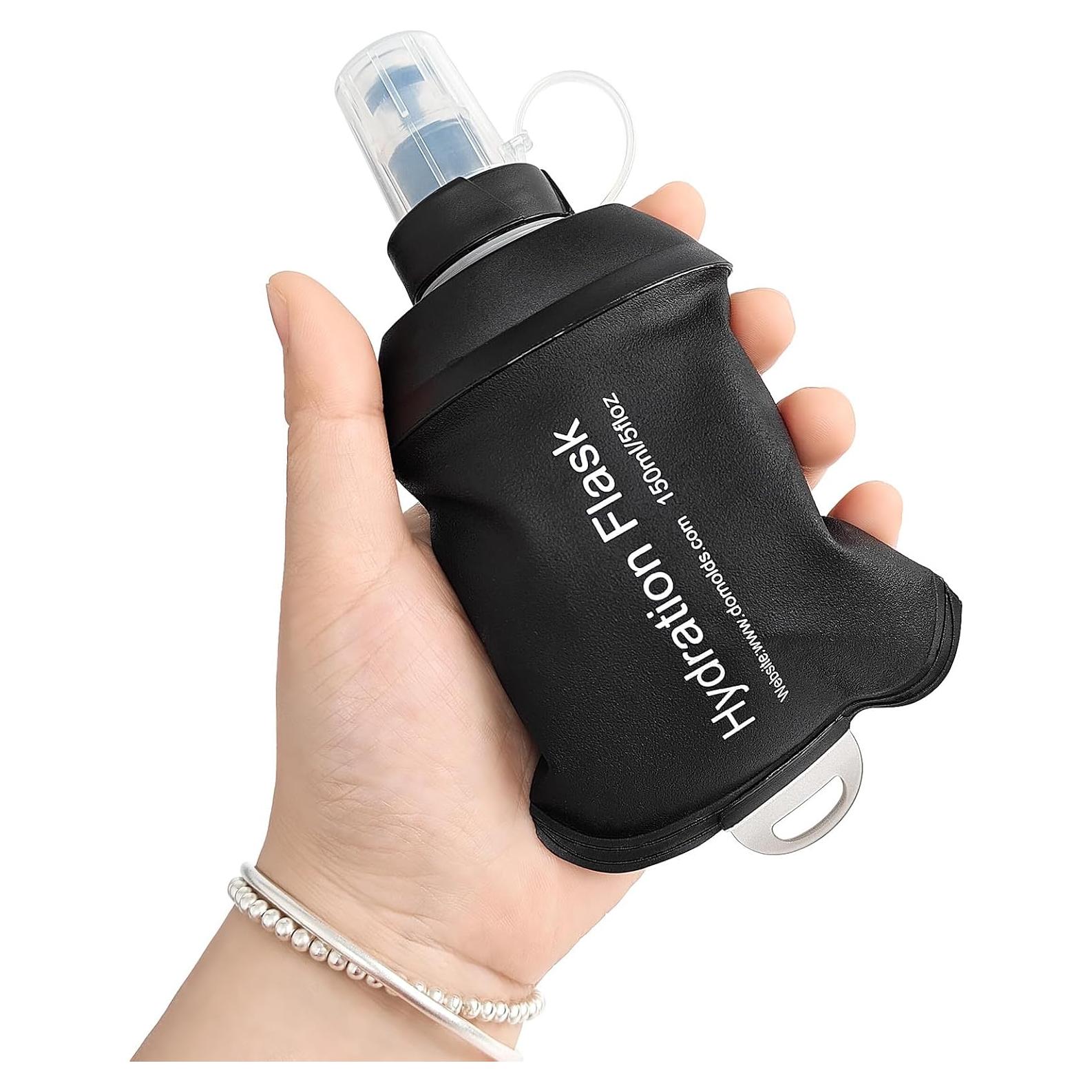 Botella de Agua Plegable GUYI 150ml TPU Negra para Correr