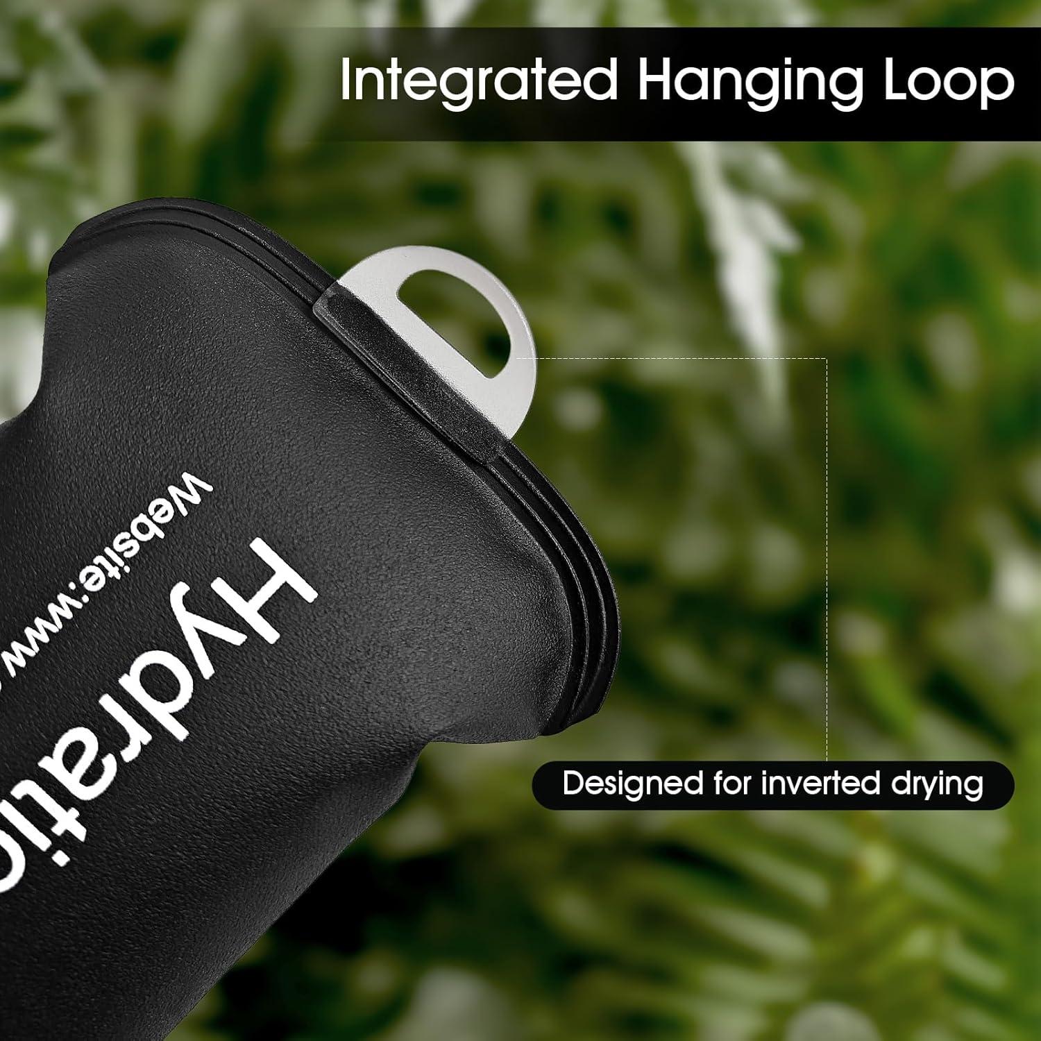 Botella de Agua Plegable GUYI 150ml TPU Negra para Correr