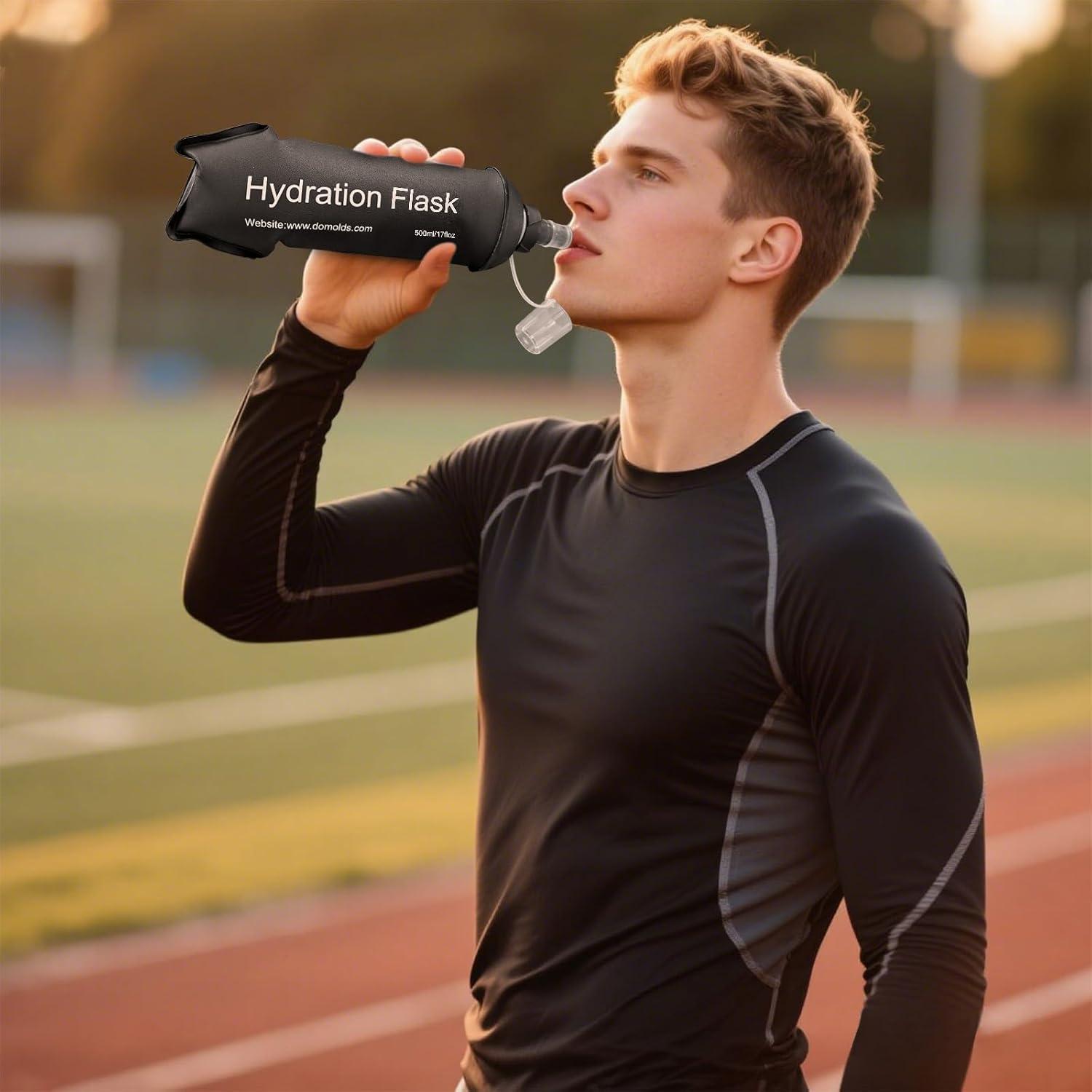 Botella de Agua Plegable GUYI 150ml TPU Negra para Correr