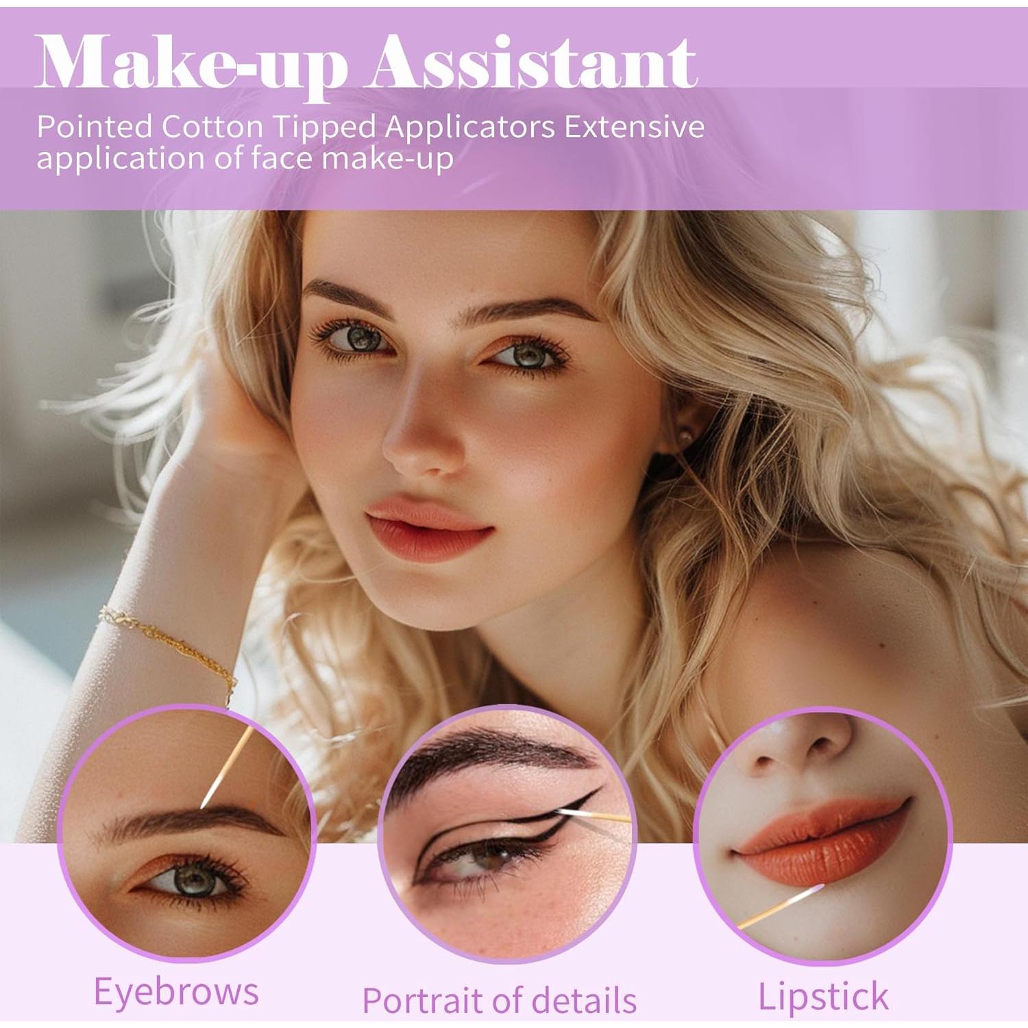 200 Hisopos de Algodón Punta Precisión MUZIYU 10.16 cm