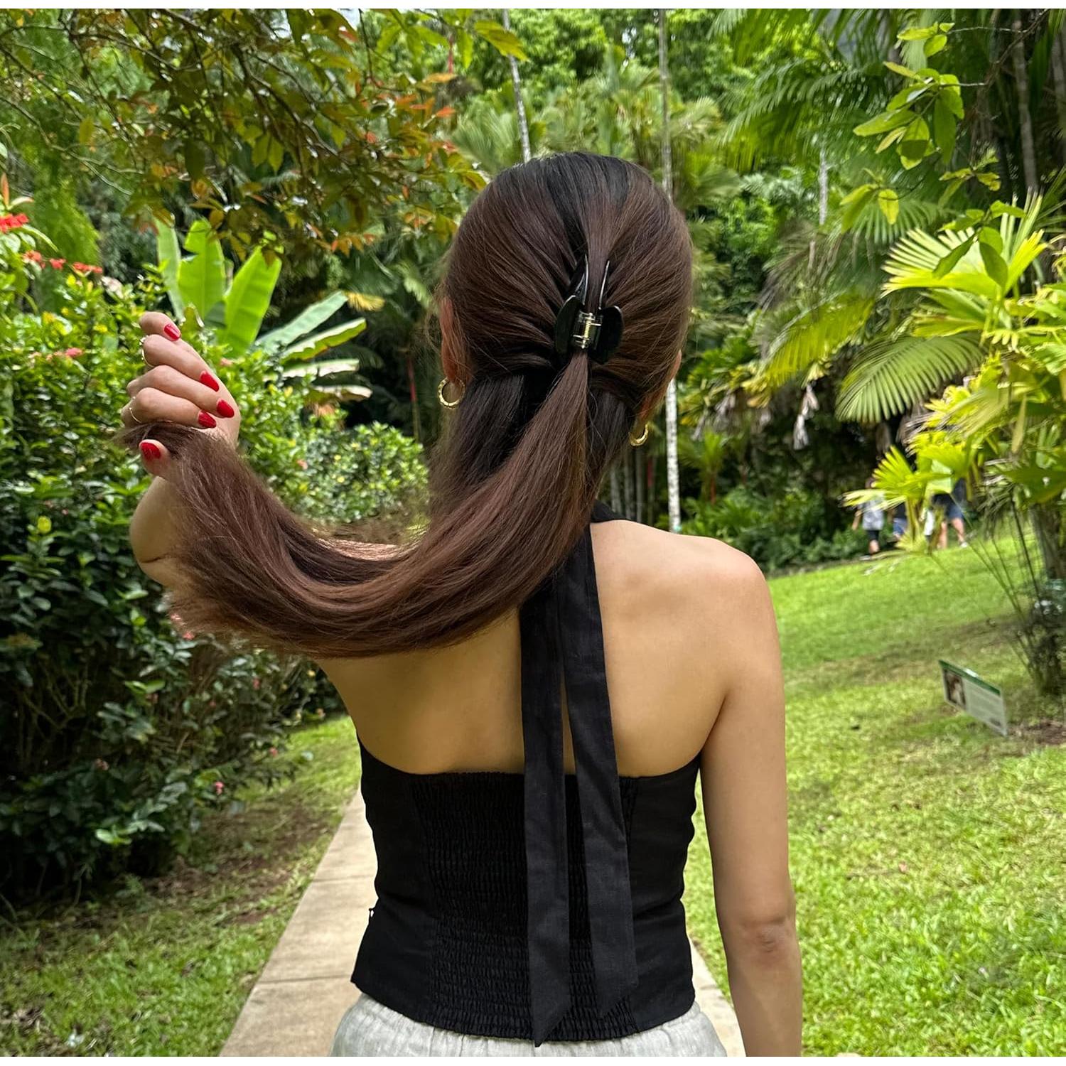 Clip de Pelo Grande Hana Mia - Acetato Sostenible 10.16 cm Negro