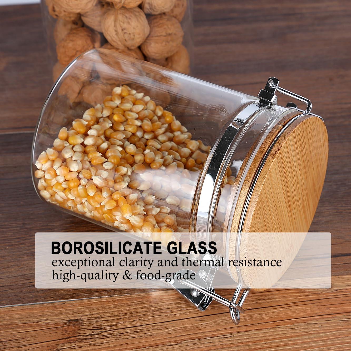 Tarros de Almacenamiento de Vidrio KKC 800 ml Herméticos con Cucharas