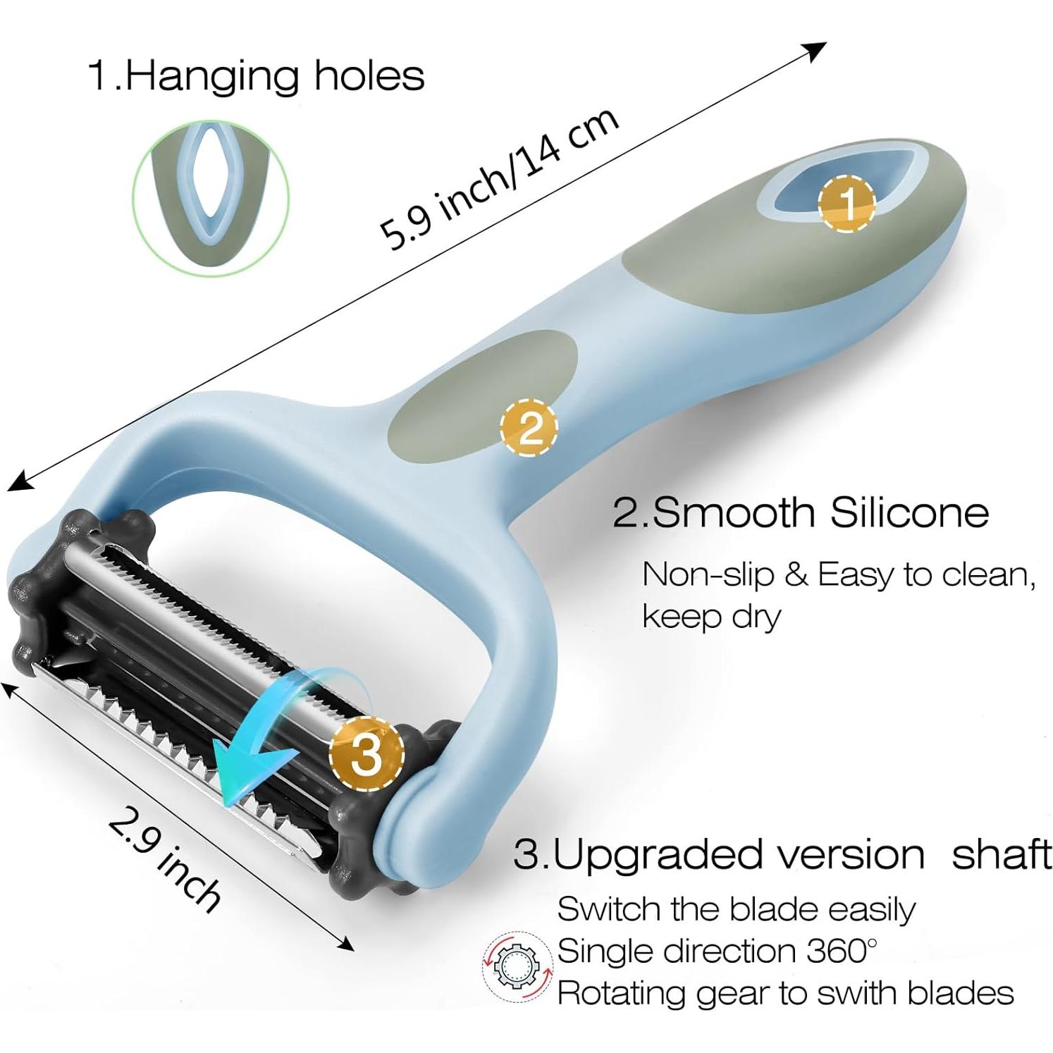 Pelador Julienne Senbowe 3 en 1 con Mango Antideslizante